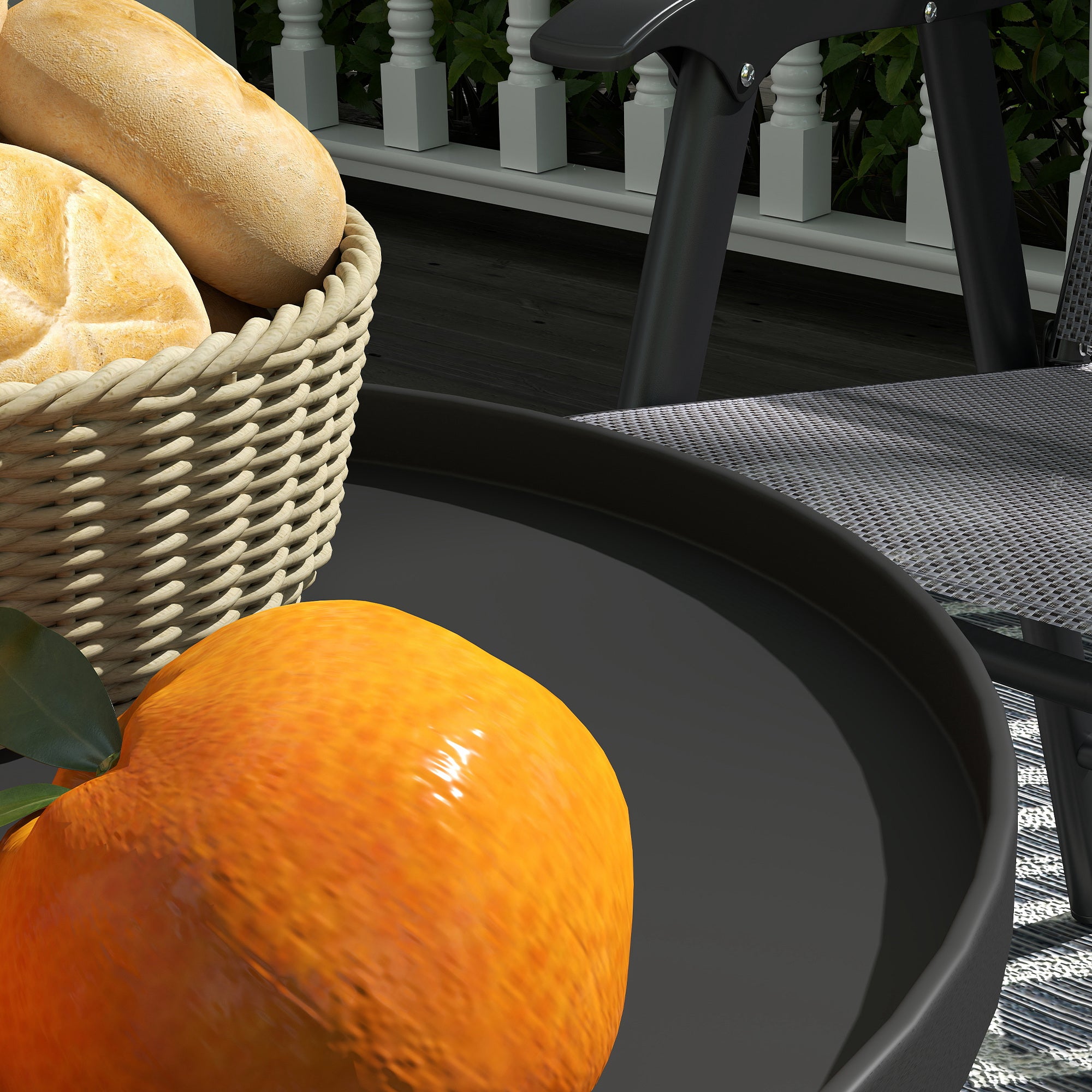Outsunny Black Two-Tier Metal Side Table for Indoor & Outdoor Use