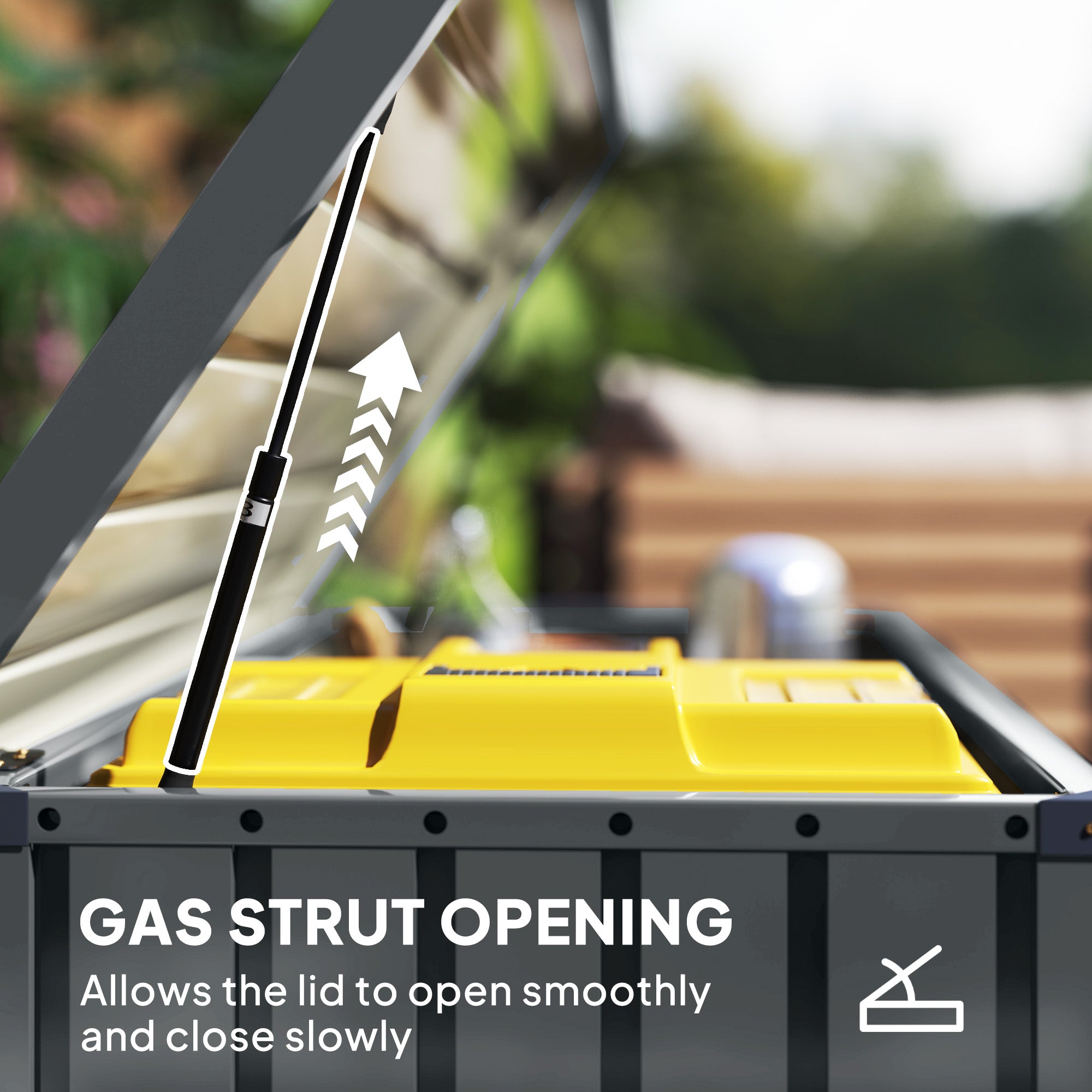 Outsunny 400L Waterproof Galvanised Steel Outdoor Storage Box with Lock