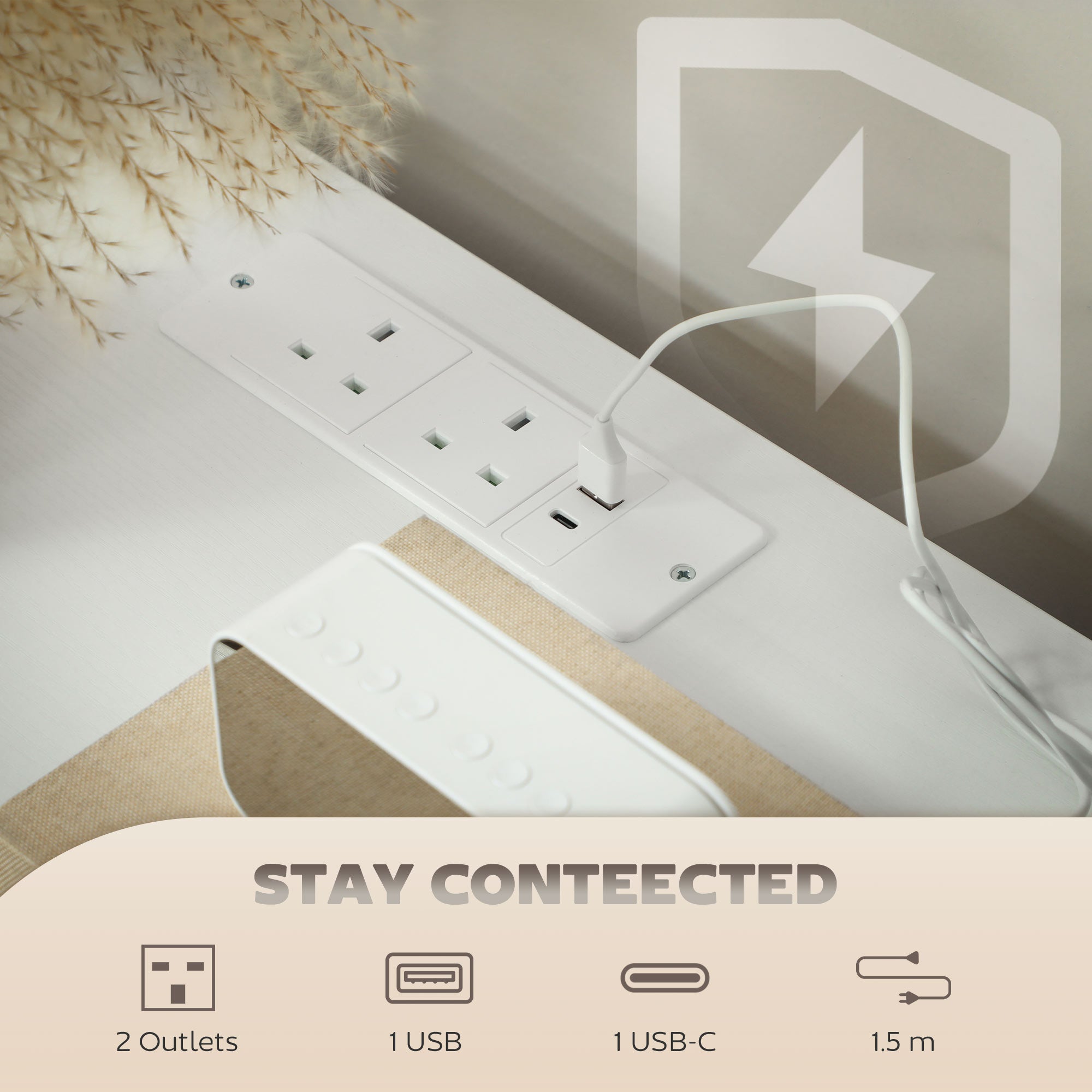 HOMCOM 8-Drawer Boucle Dresser with USB, USB-C & Power Outlets