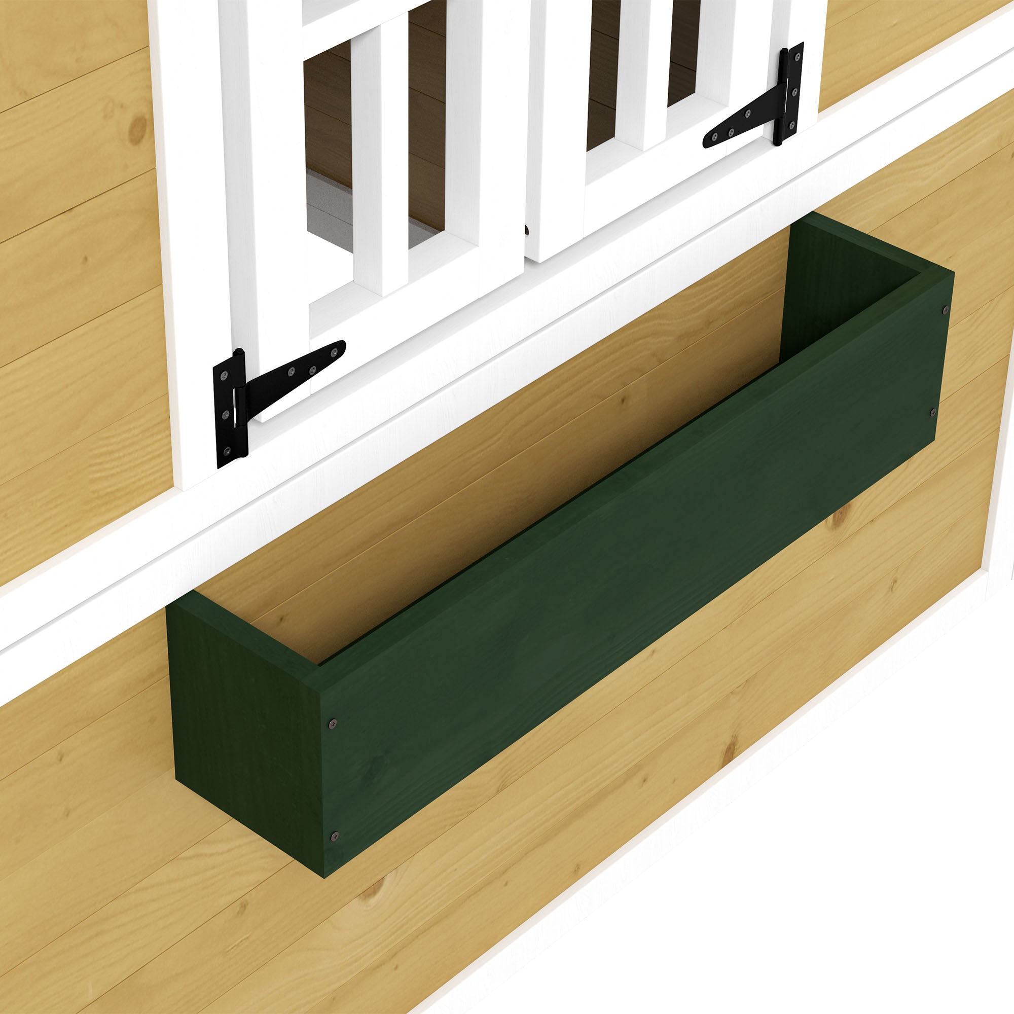 Outsunny Wooden Kids Playhouse with Doors, Windows & Plant Pots - Beige