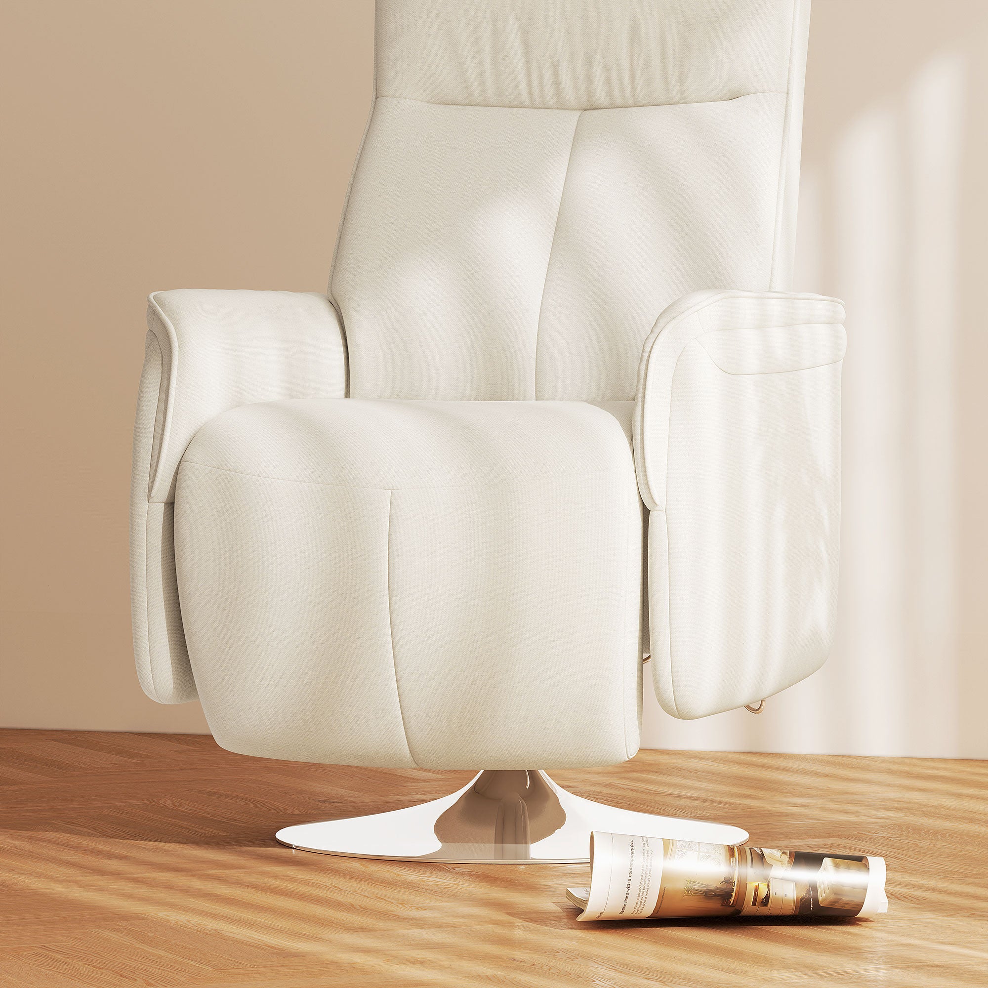 HOMCOM 10-Point Massage Reclining Chair with Footrest, Cream White