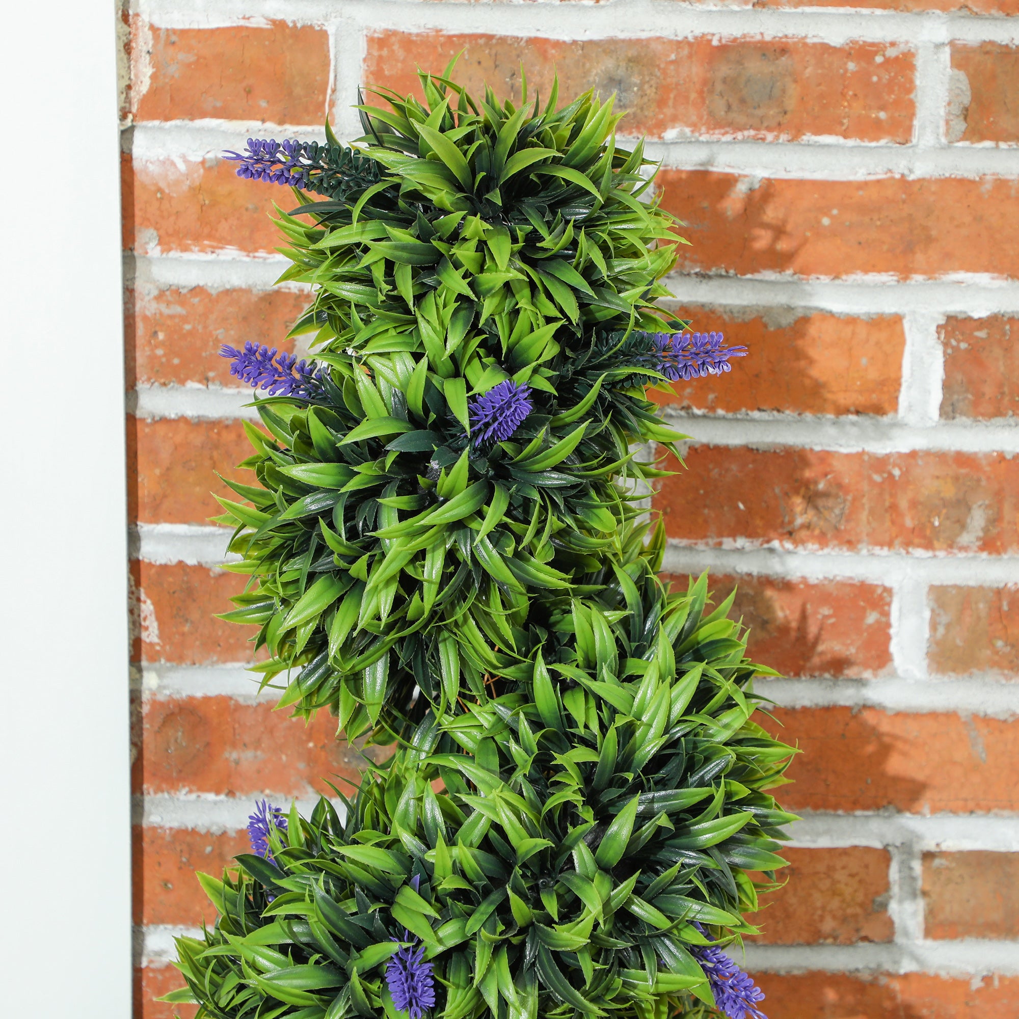 HOMCOM Spiral Boxwood & Lavender Plant Set, Low-Maintenance Decor