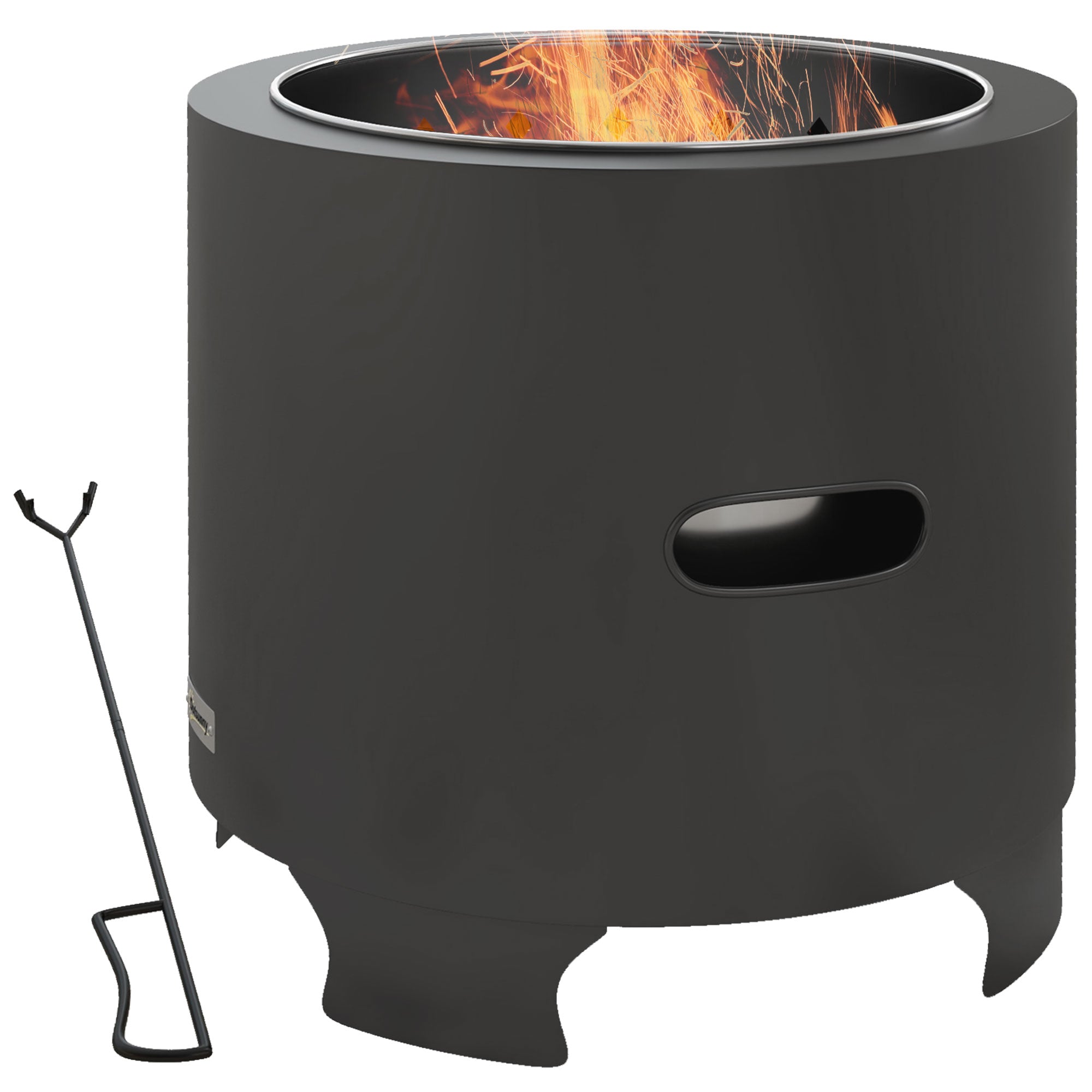 Outsunny Outdoor Fire Pit with Secondary Combustion for Clean Burning