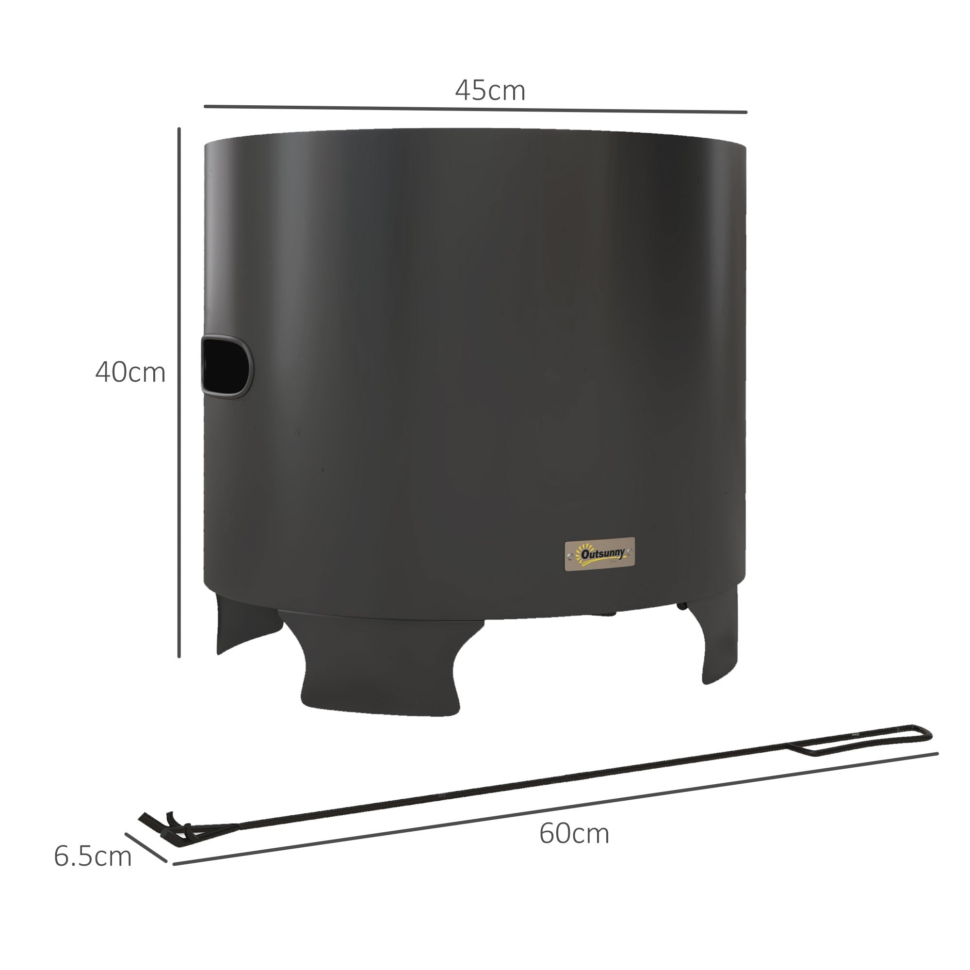 Outsunny Outdoor Fire Pit with Secondary Combustion for Clean Burning