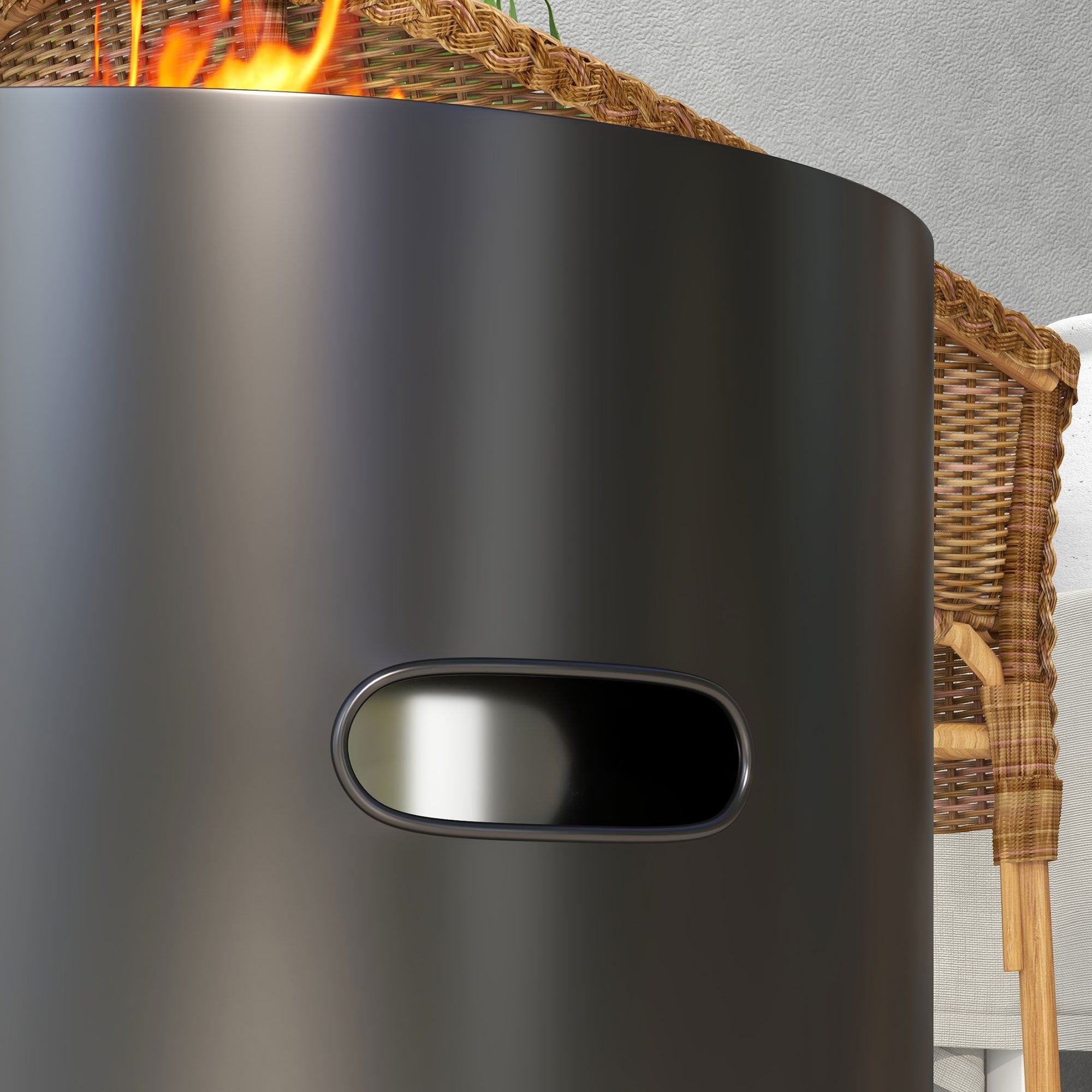 Outsunny Outdoor Fire Pit with Secondary Combustion for Clean Burning