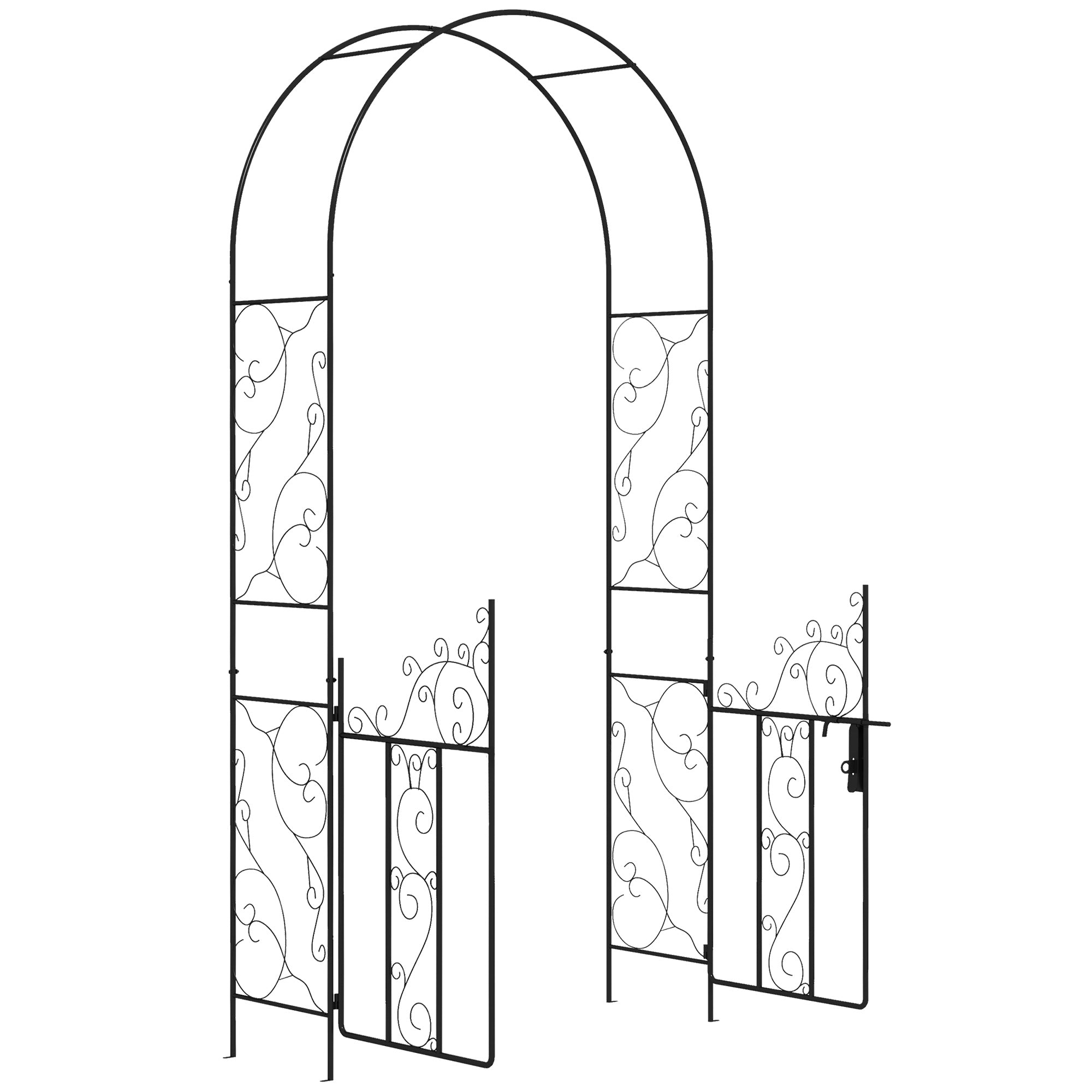 Outsunny Steel Garden Arch with Double Gate for Plants and Weddings