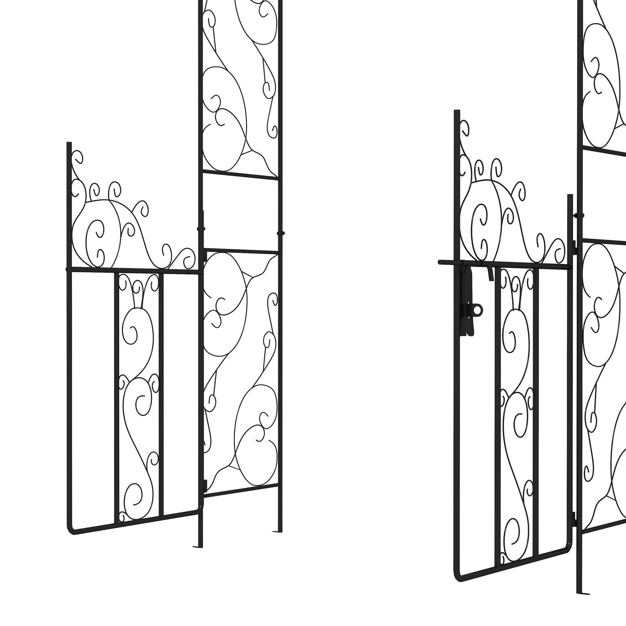 Outsunny Steel Garden Arch with Double Gate for Plants and Weddings