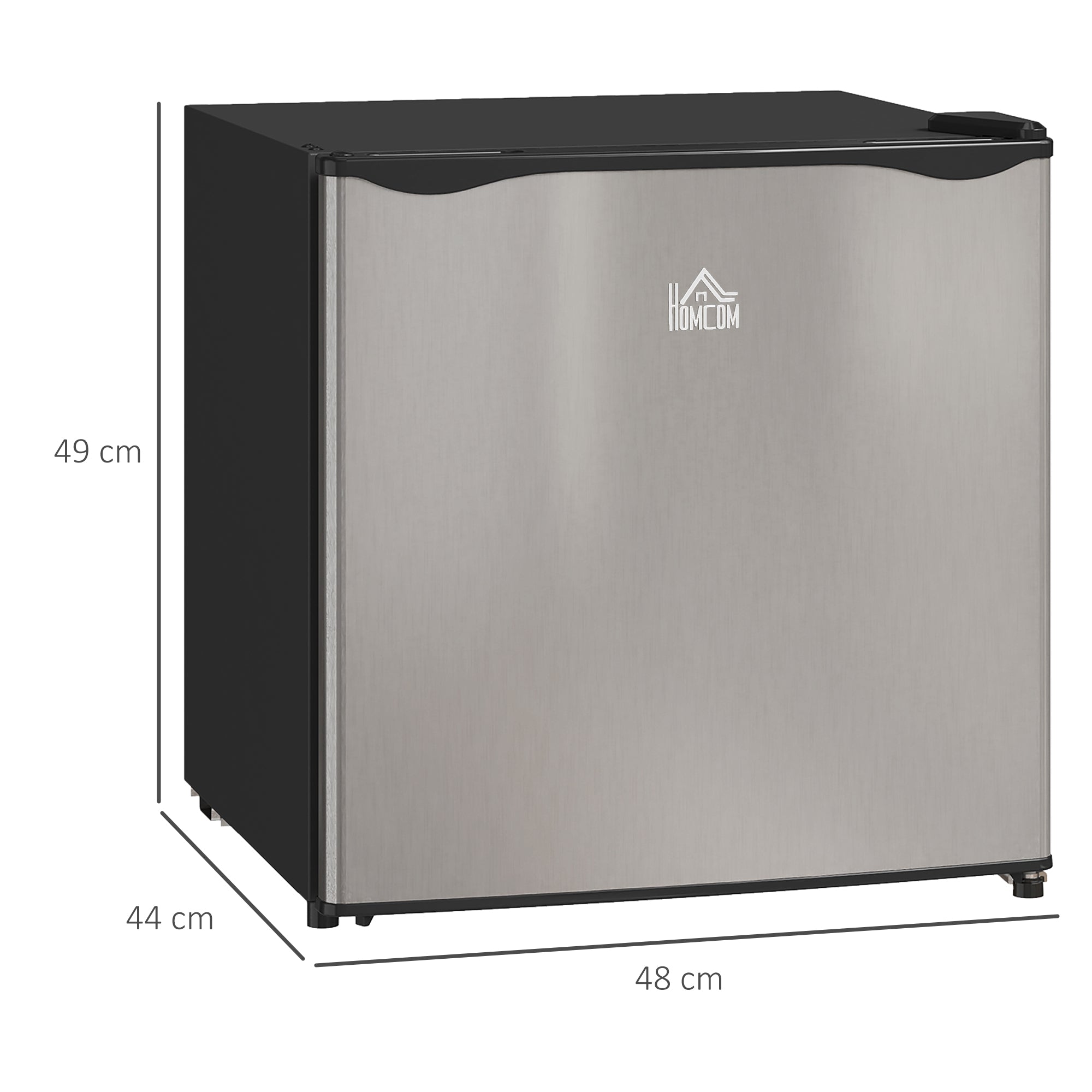 HOMCOM 46L Countertop Mini Fridge with Chiller Box, Silver