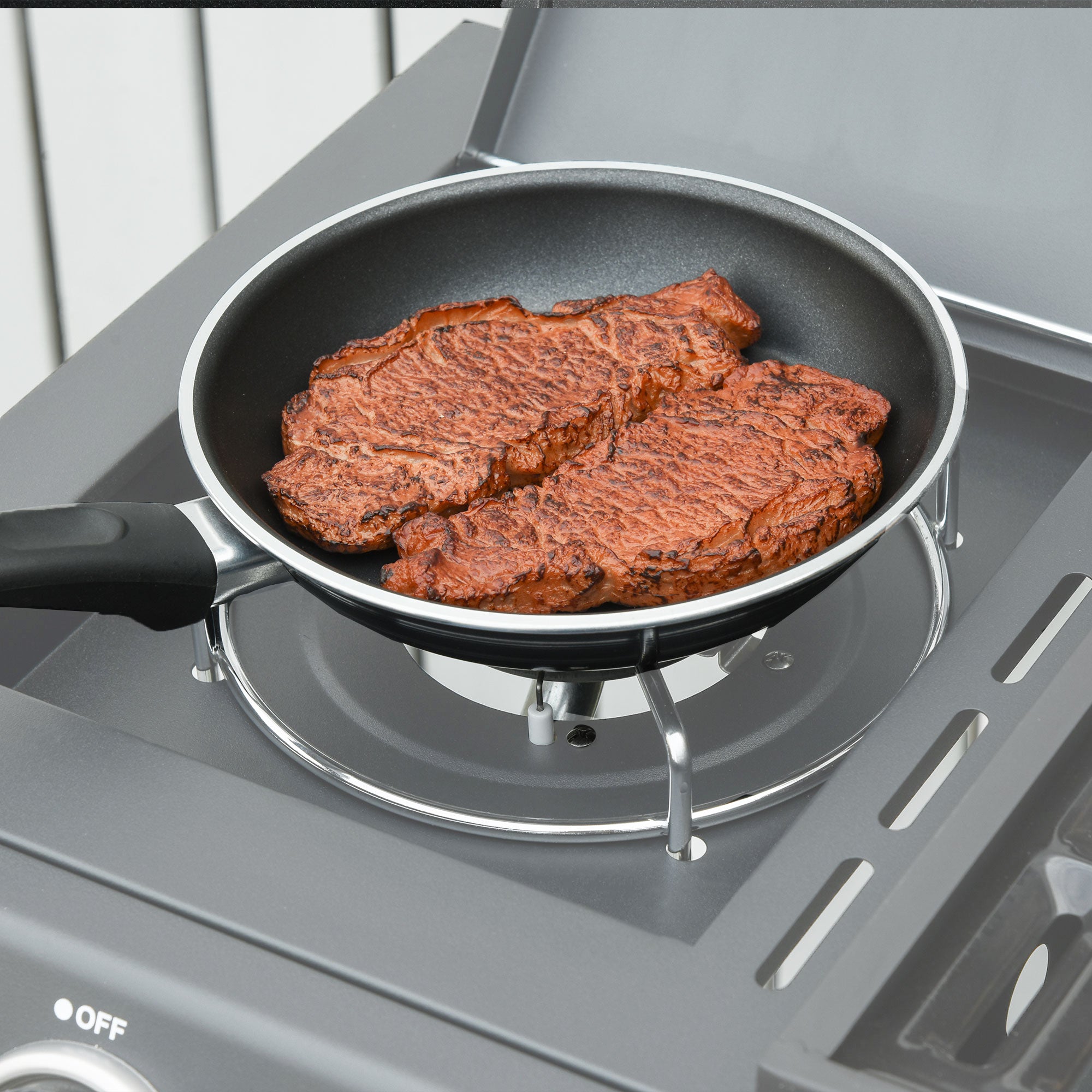 Outsunny 3+1 Burner Gas BBQ Grill with Side Burner and Large Cooking Area