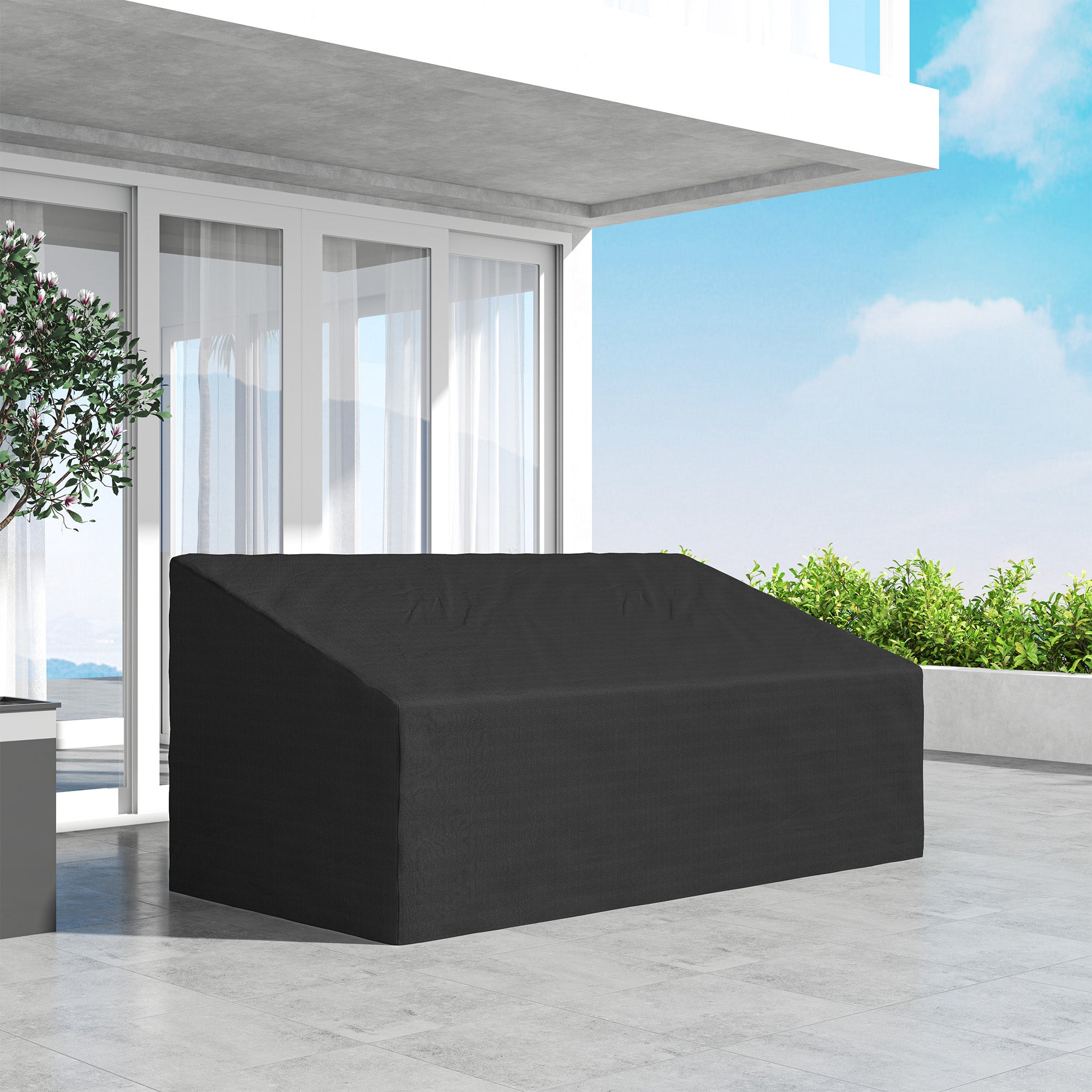 Outsunny 600D Waterproof Oxford 3-Seater Sofa Cover, Black, 218x111x101cm