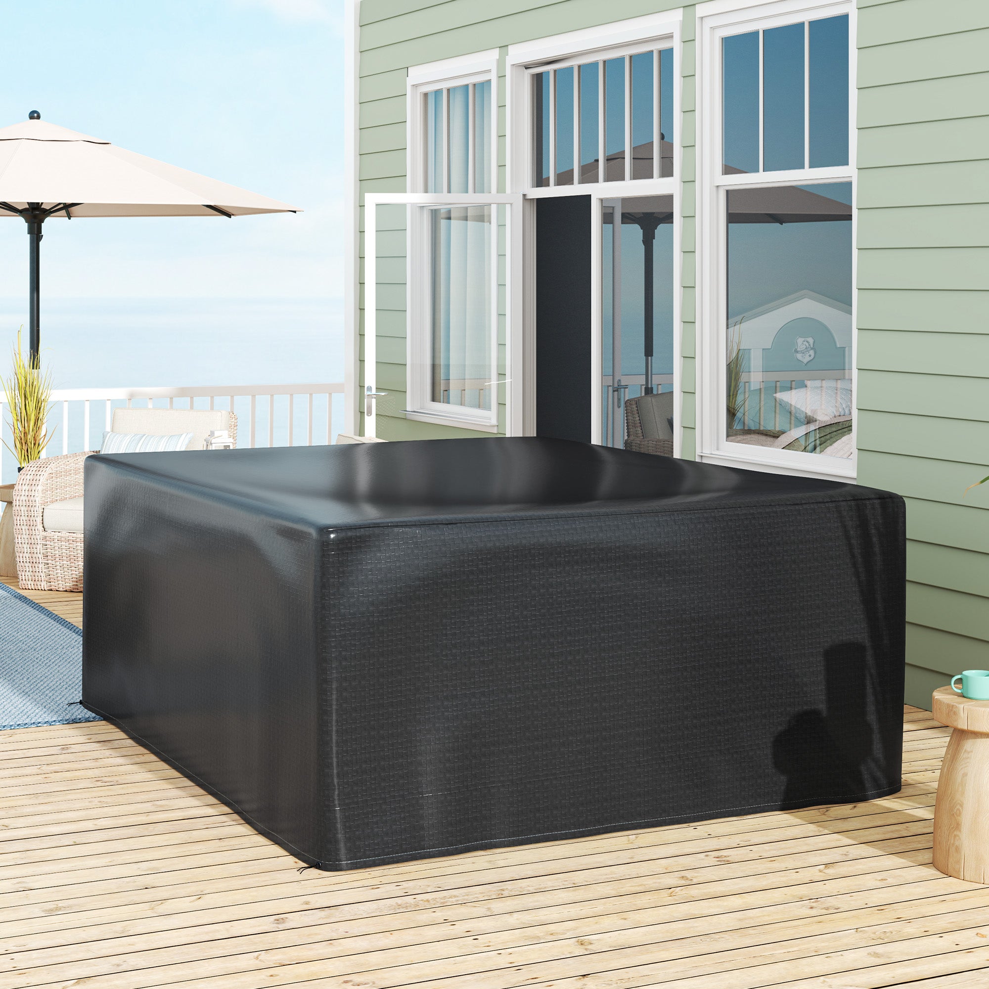 Outsunny Large Outdoor Garden Furniture Cover, 235 x 190 x 90 cm, Black