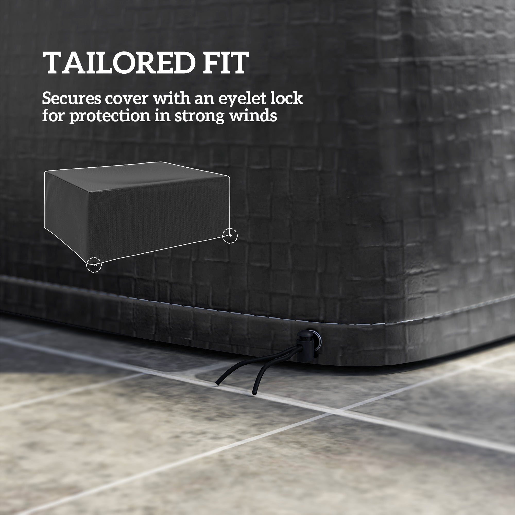 Outsunny Large Outdoor Garden Furniture Cover, 235 x 190 x 90 cm, Black