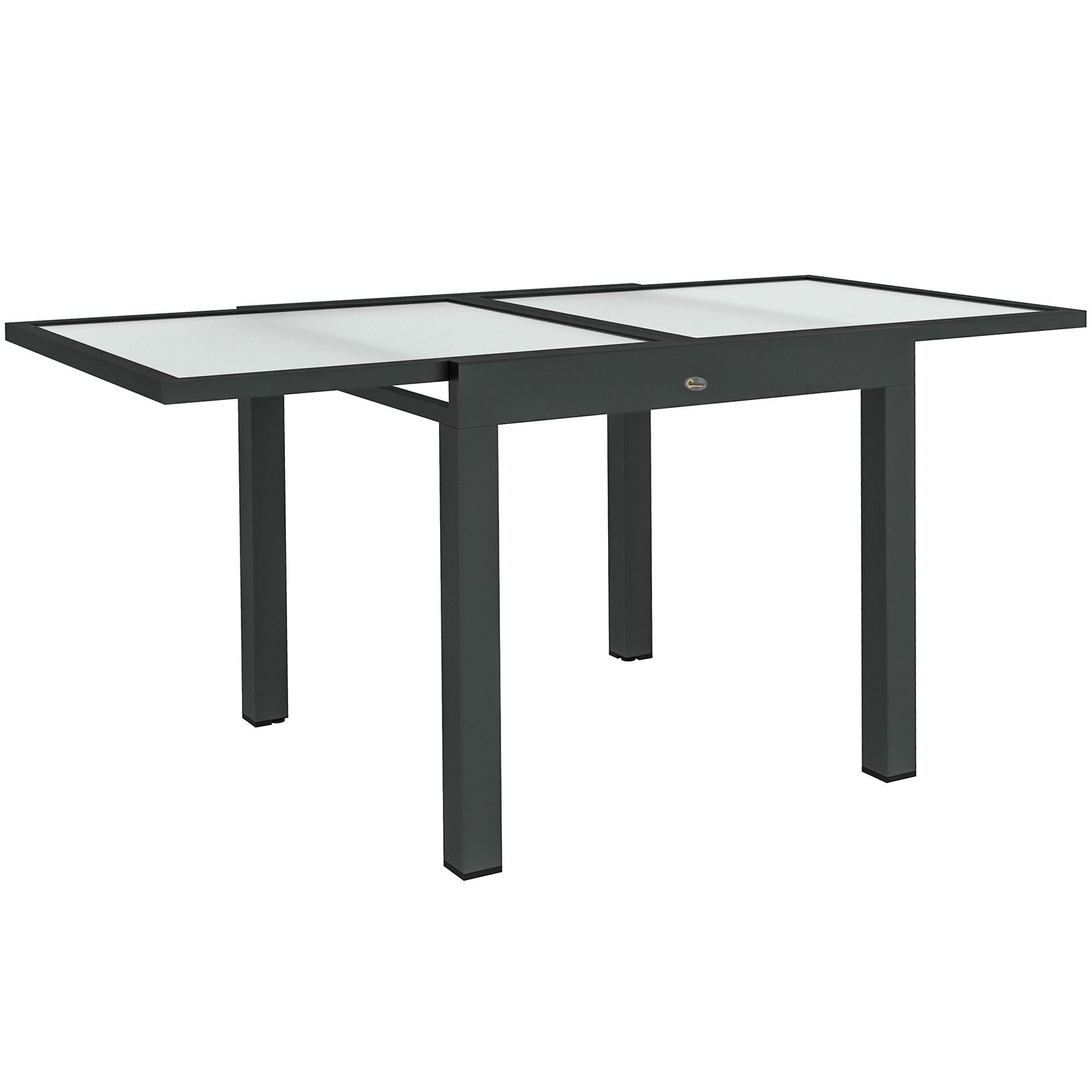 Outsunny Extendable Aluminium Patio Dining Table with Tempered Glass