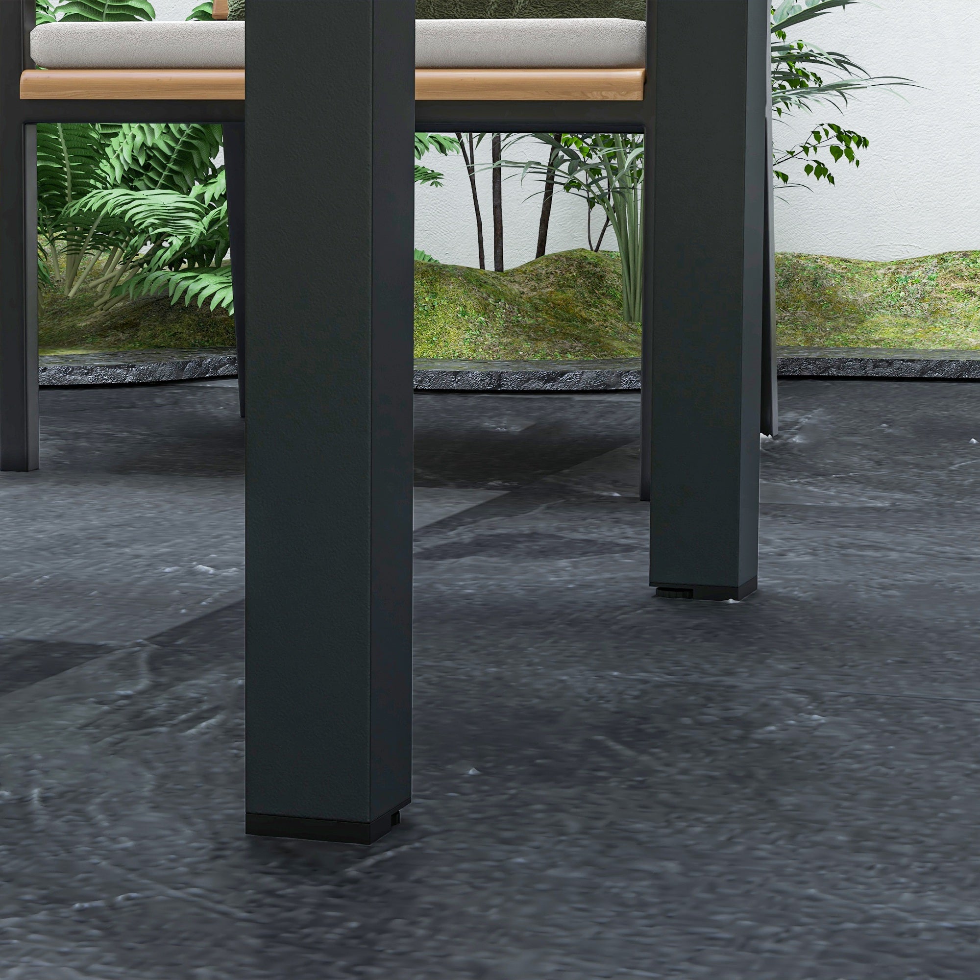 Outsunny Extendable Aluminium Patio Dining Table with Tempered Glass