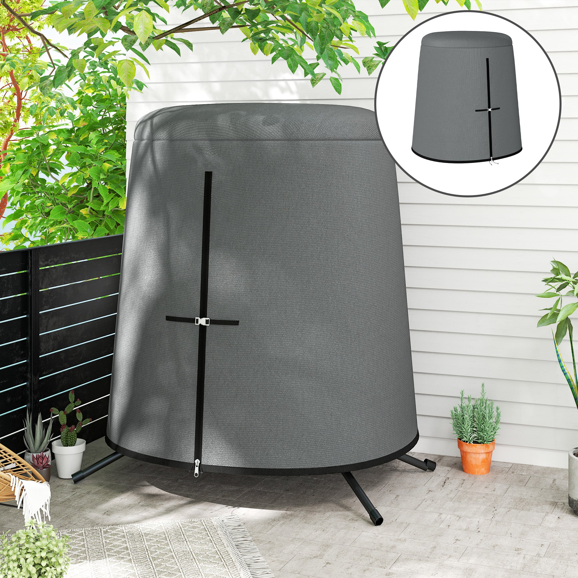 Outsunny Waterproof Hanging Egg Chair Cover, Grey, 196 x 230 cm