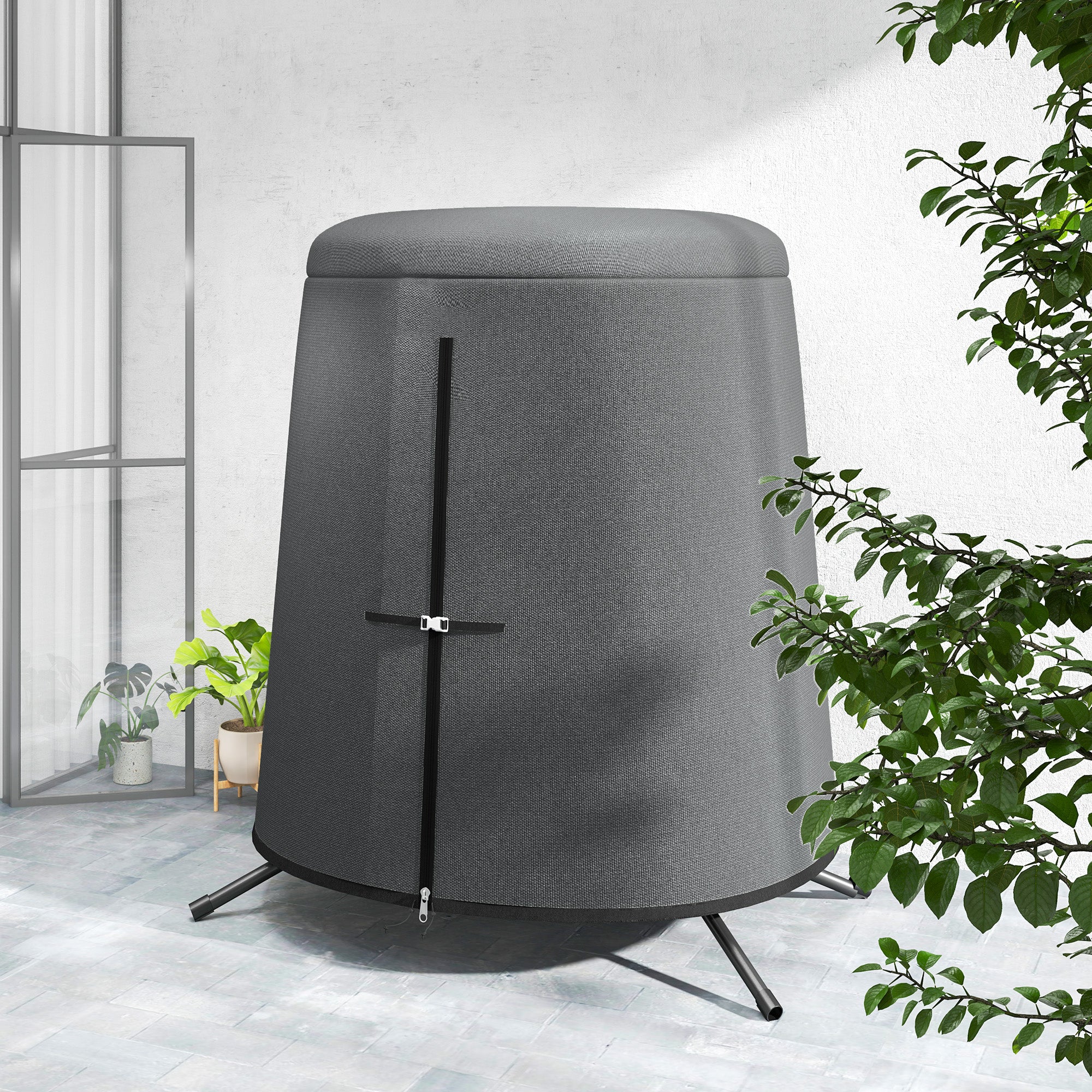 Outsunny Waterproof Hanging Egg Chair Cover, Grey, 196 x 230 cm