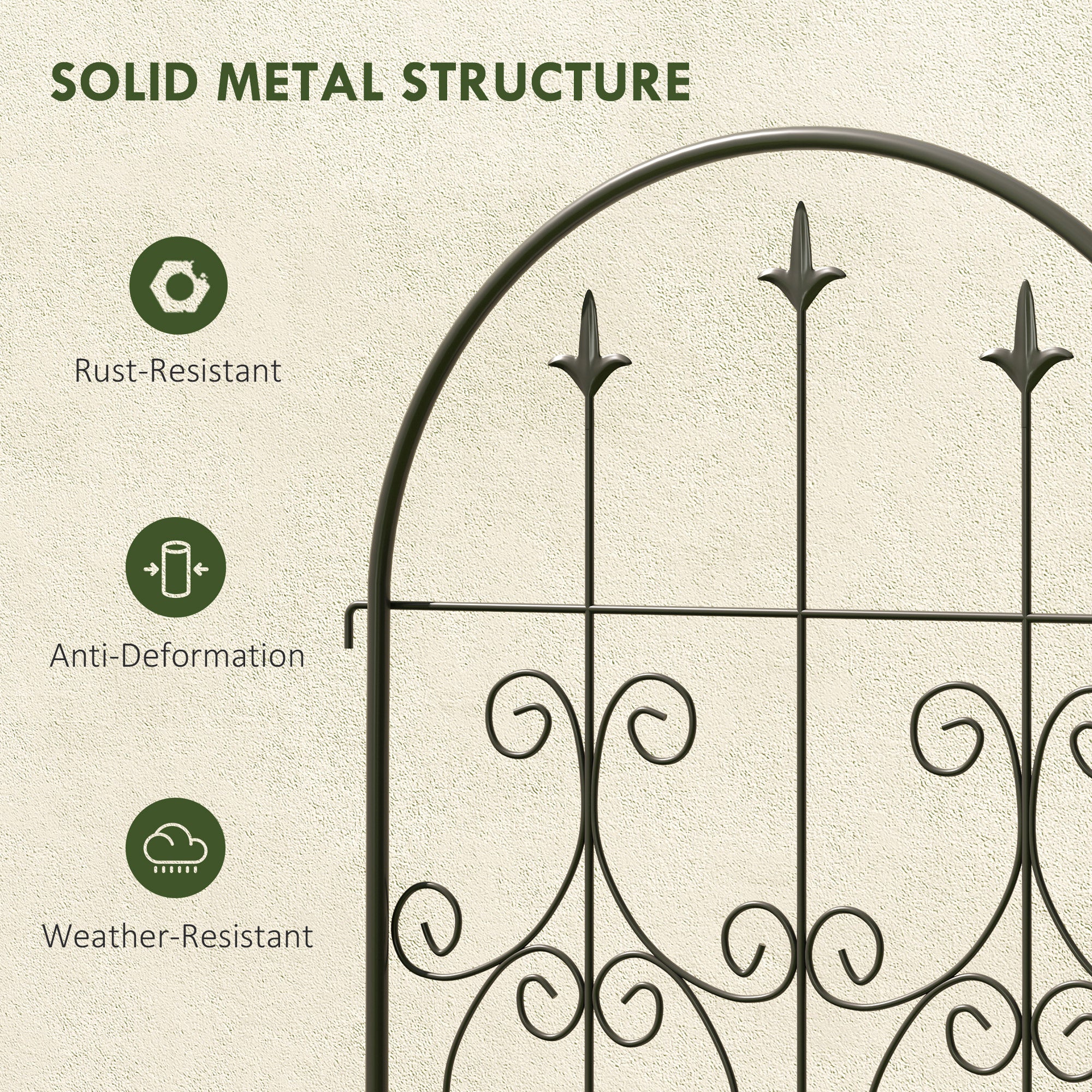 Outsunny Set of 2 Black Metal Garden Trellis Panels, 150 x 50 cm