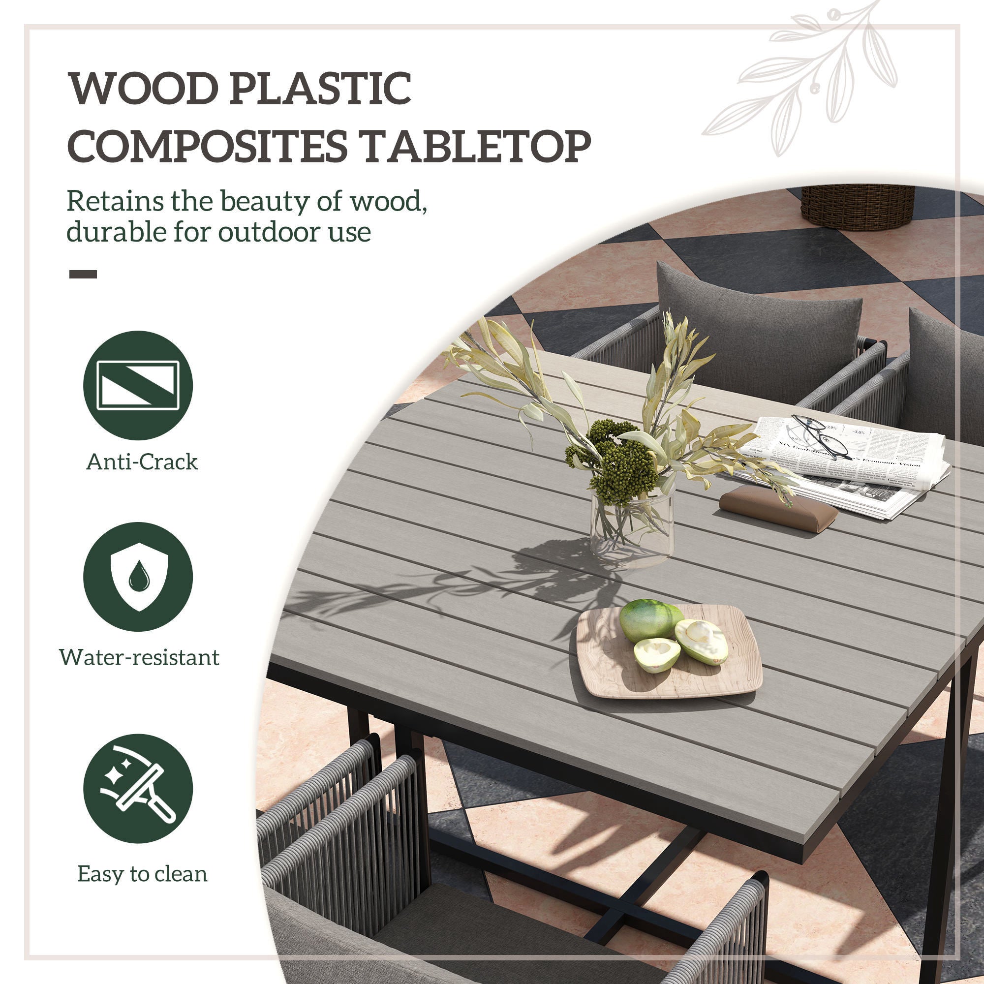 Outsunny Rattan Cube Dining Set with Space-Saving Design