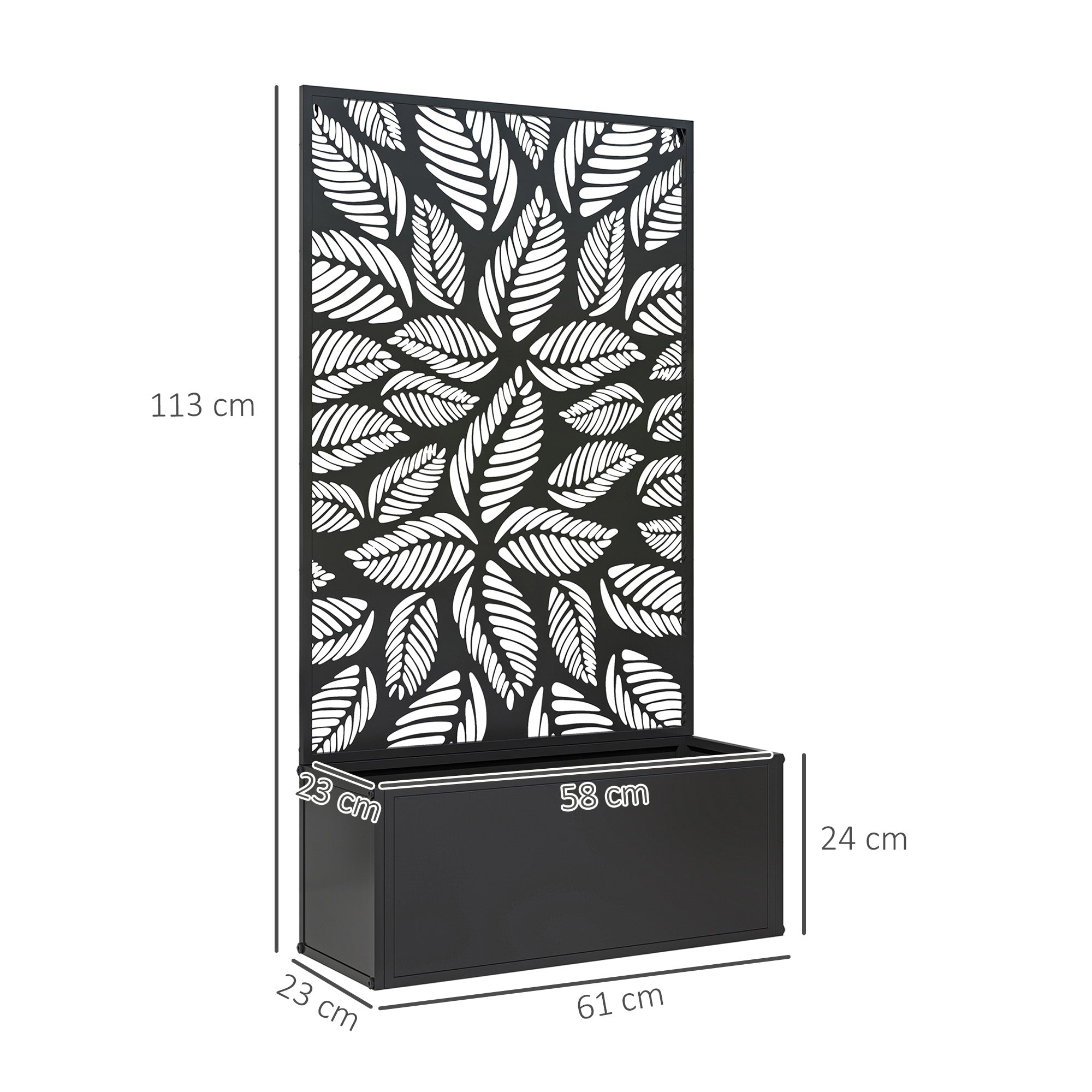 Outsunny Metal Raised Garden Bed with Trellis, Wall-Mounted Planter