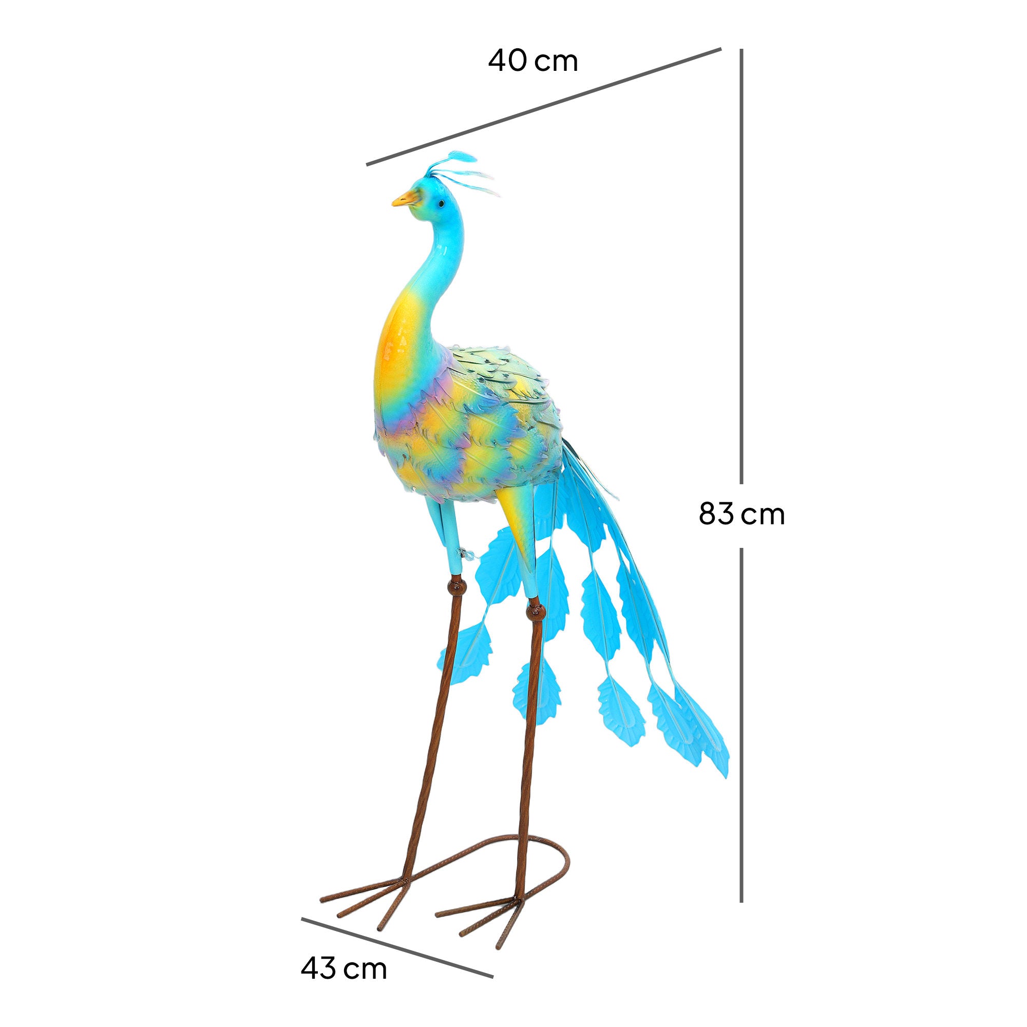 Outsunny Metal Peacock Garden Statue with Ground Stakes
