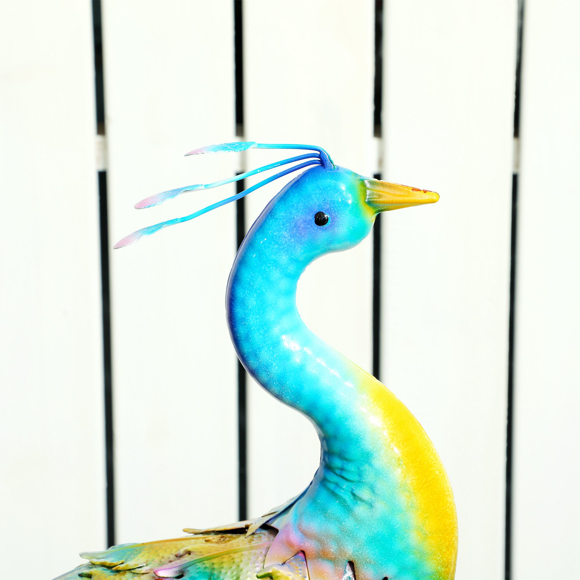 Outsunny Metal Peacock Garden Statue with Ground Stakes