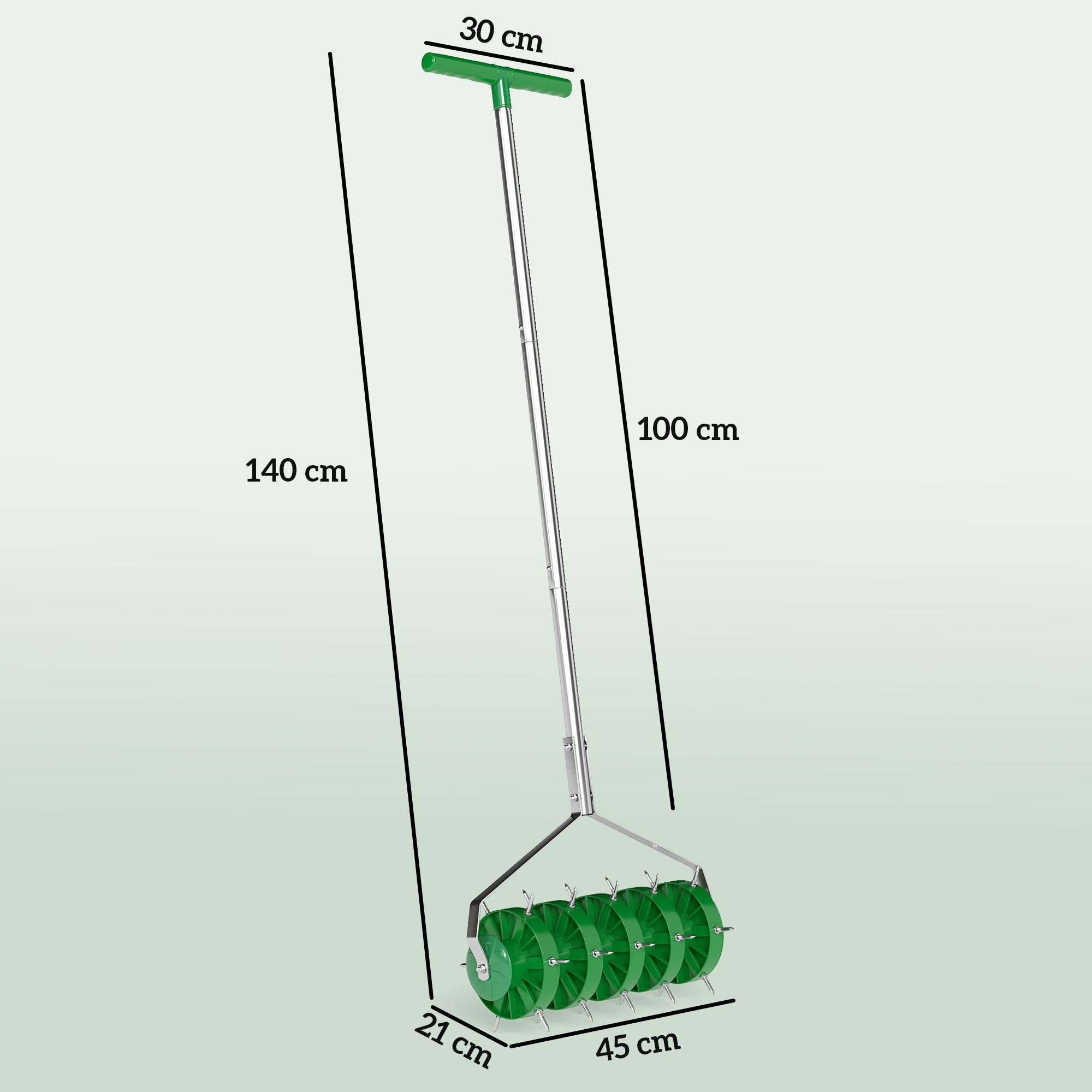 Outsunny 150mm Grass Spike Soil Aerator with 3-Piece Handle