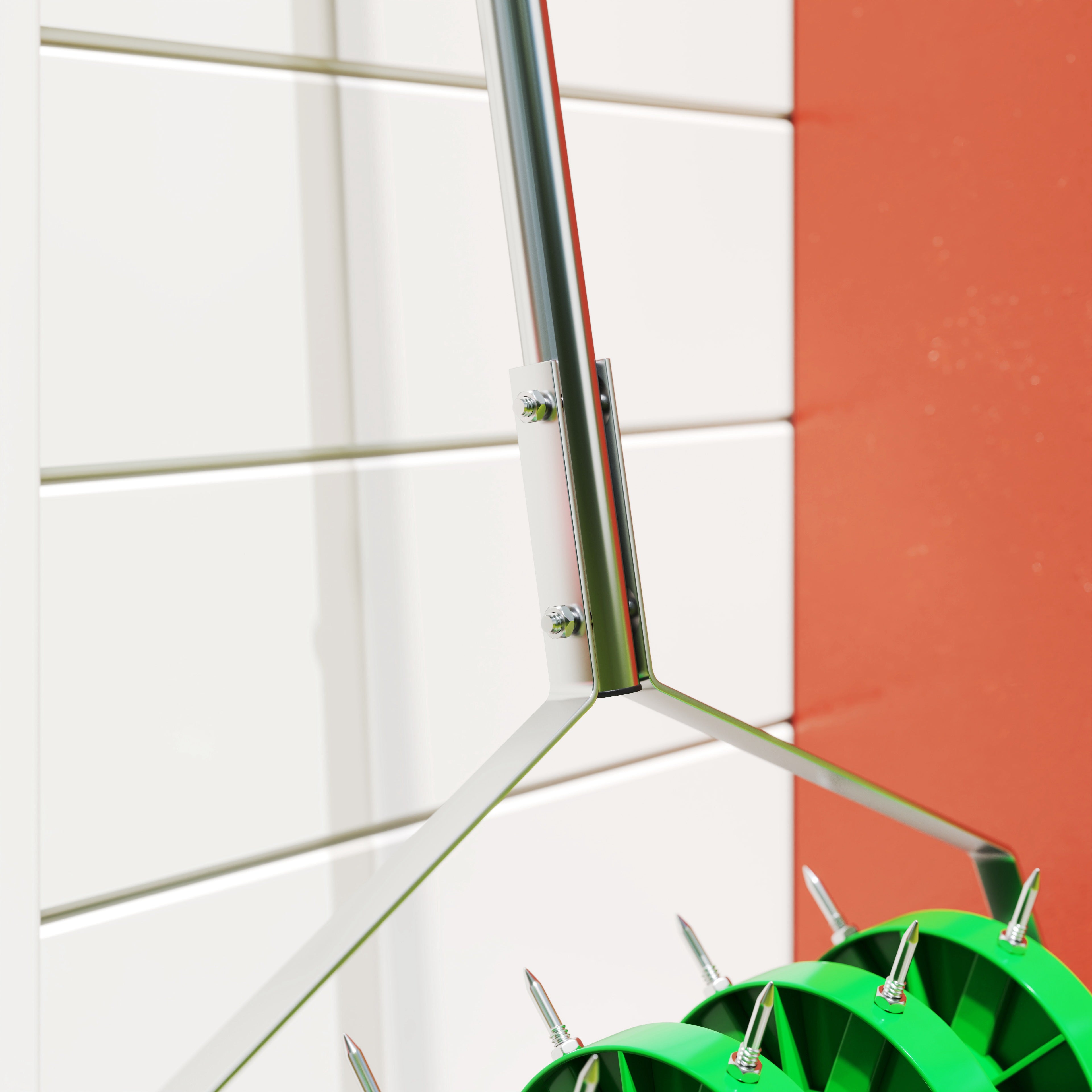 Outsunny 150mm Grass Spike Soil Aerator with 3-Piece Handle