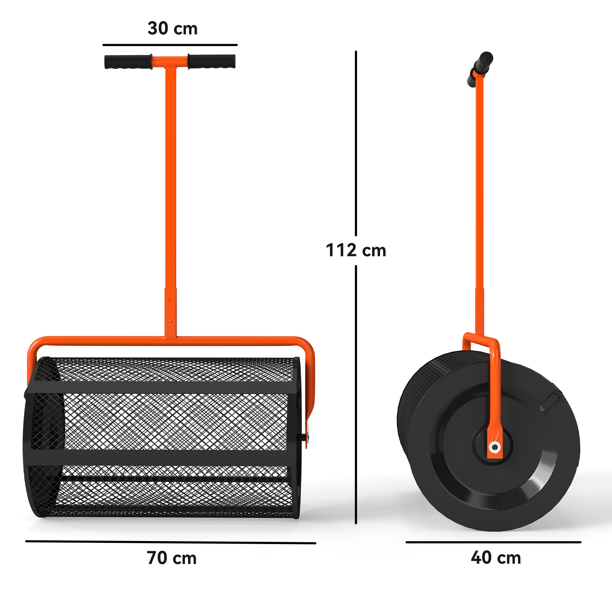 Outsunny 24in 300L Compost Spreader with Adjustable Handle