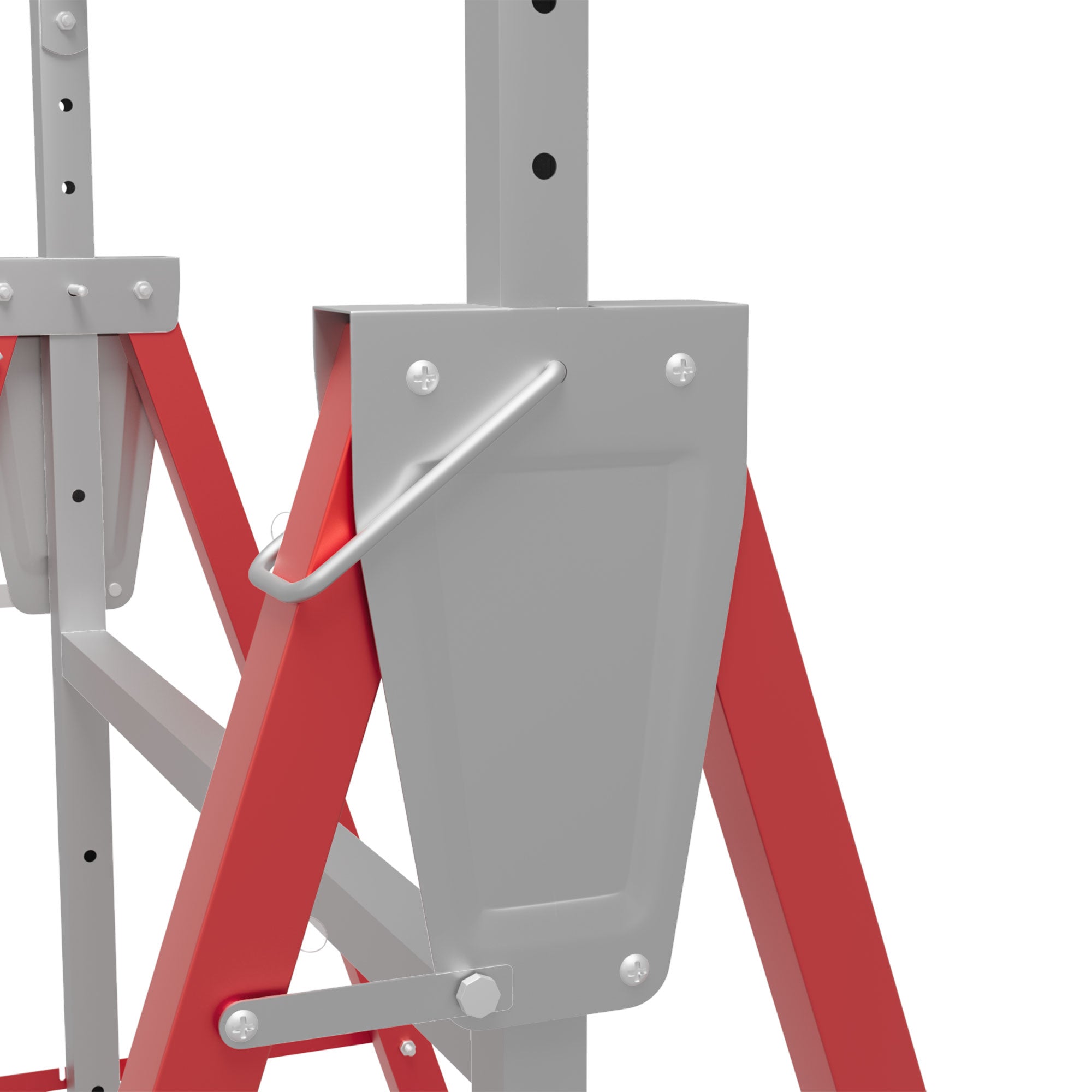 HOMCOM Set of 2 Adjustable Steel Saw Horses, Folding, Red