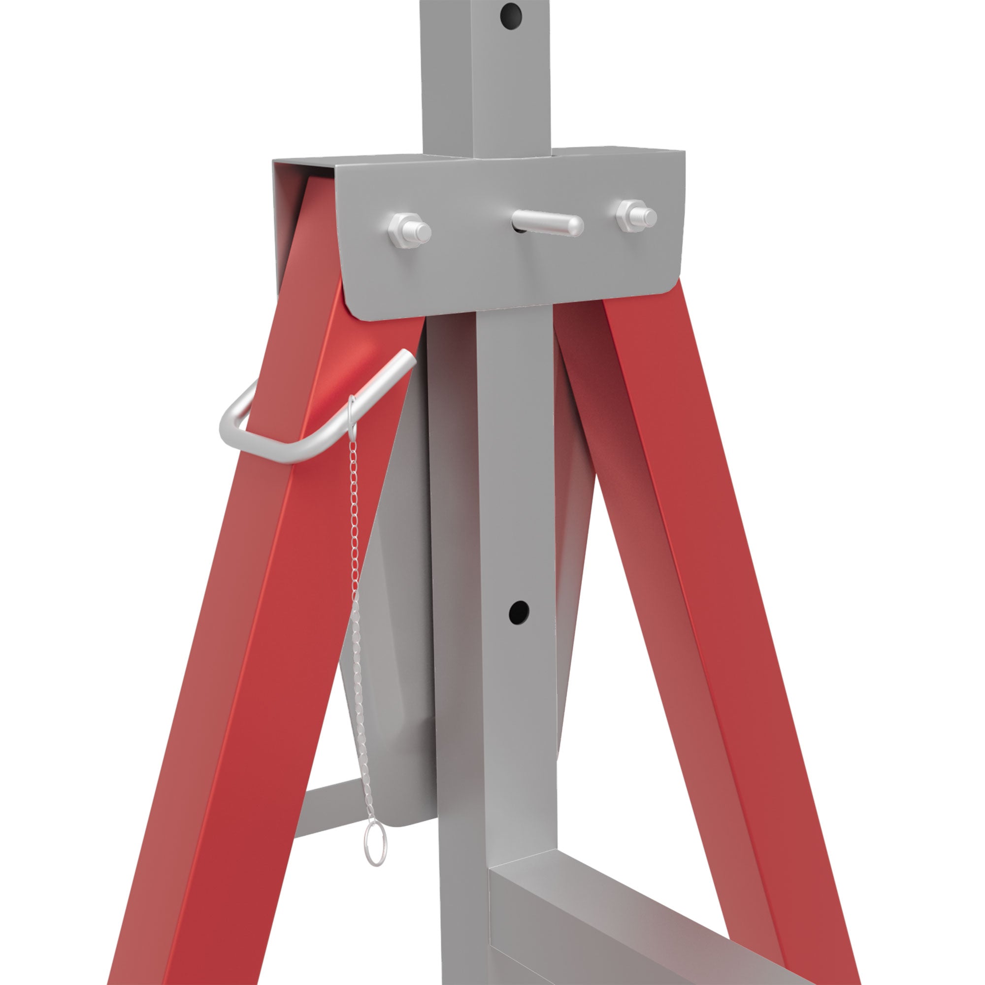 HOMCOM Set of 2 Adjustable Steel Saw Horses, Folding, Red