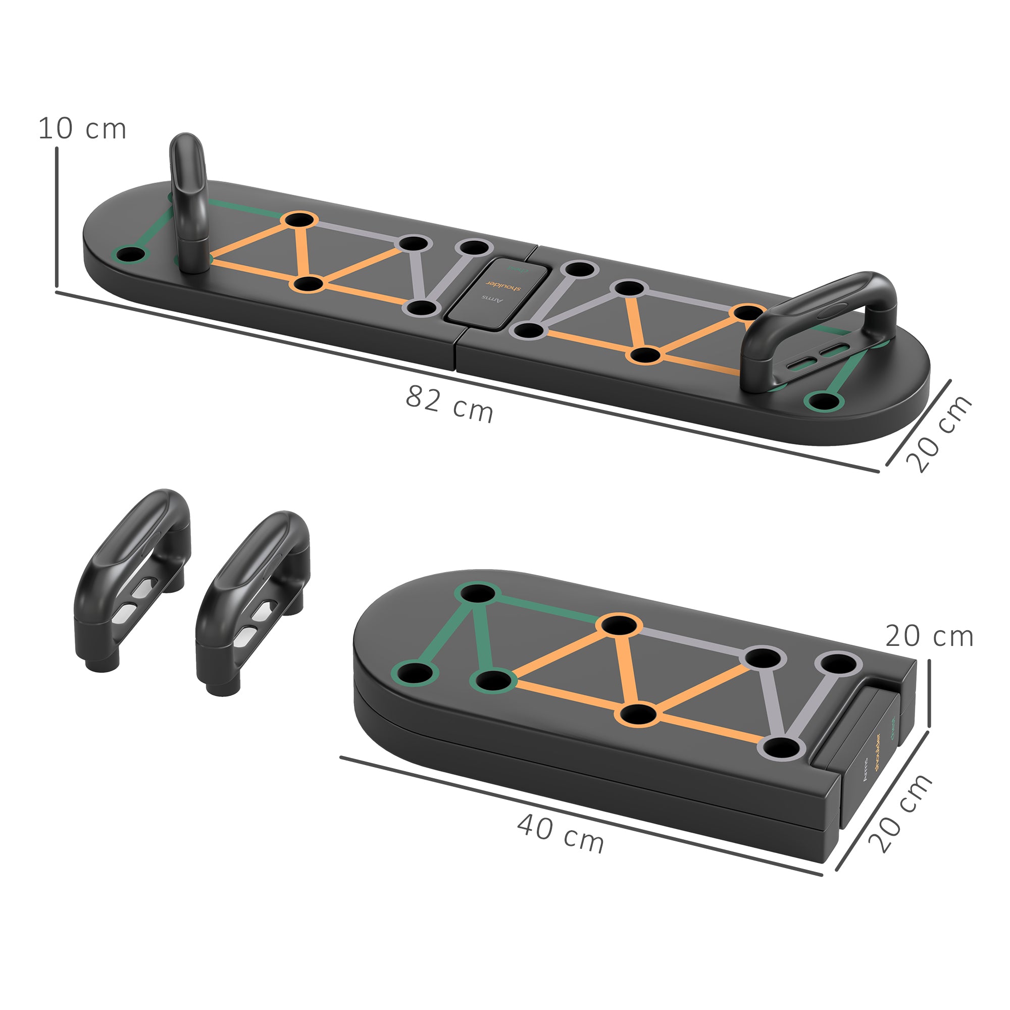 SPORTNOW 11-in-1 Foldable Push Up Board with Handles for Home Gym