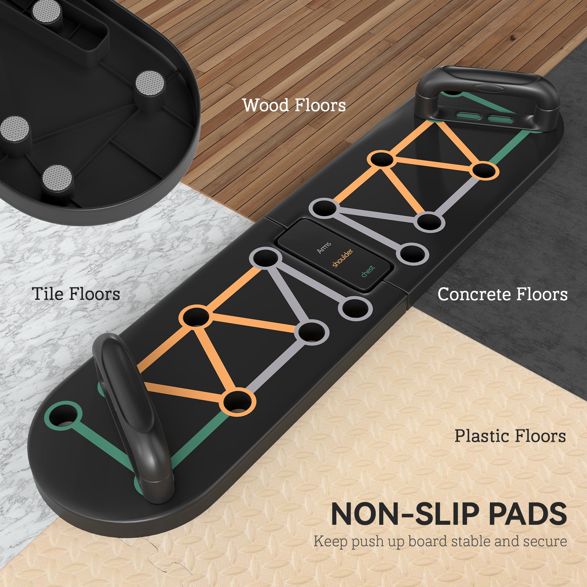 SPORTNOW 11-in-1 Foldable Push Up Board with Handles for Home Gym