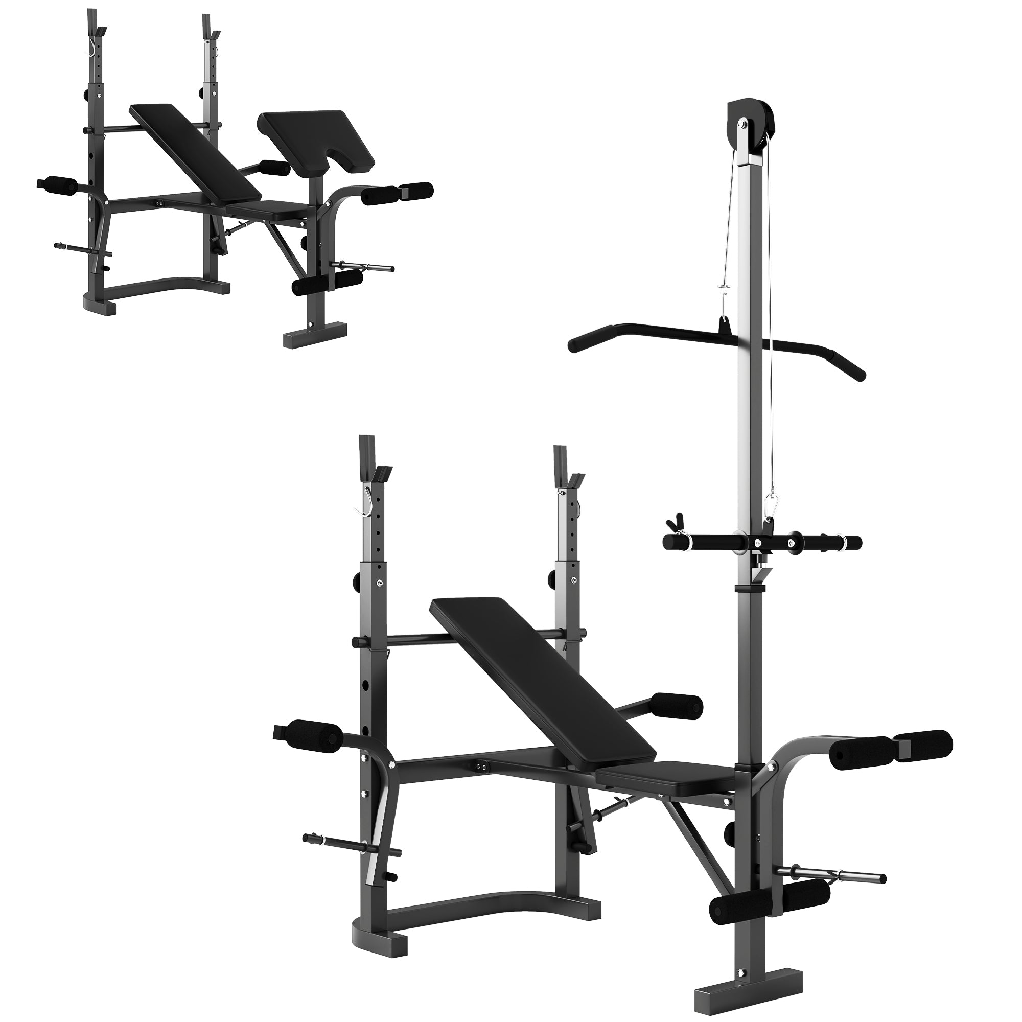 SPORTNOW Adjustable Weight Bench with Bench Press Rack