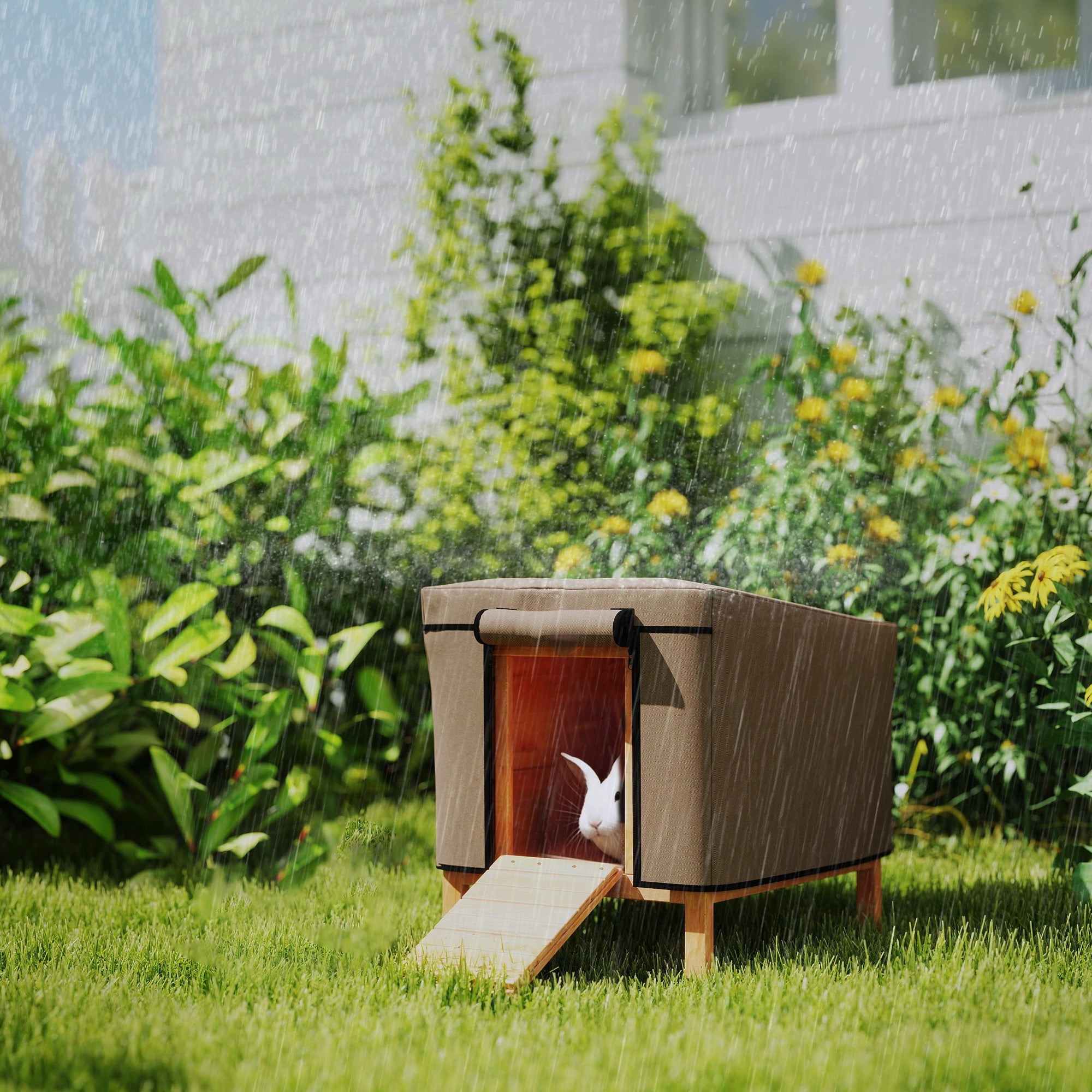 PawHut Waterproof Hutch Cover for X-D2-0047, Brown