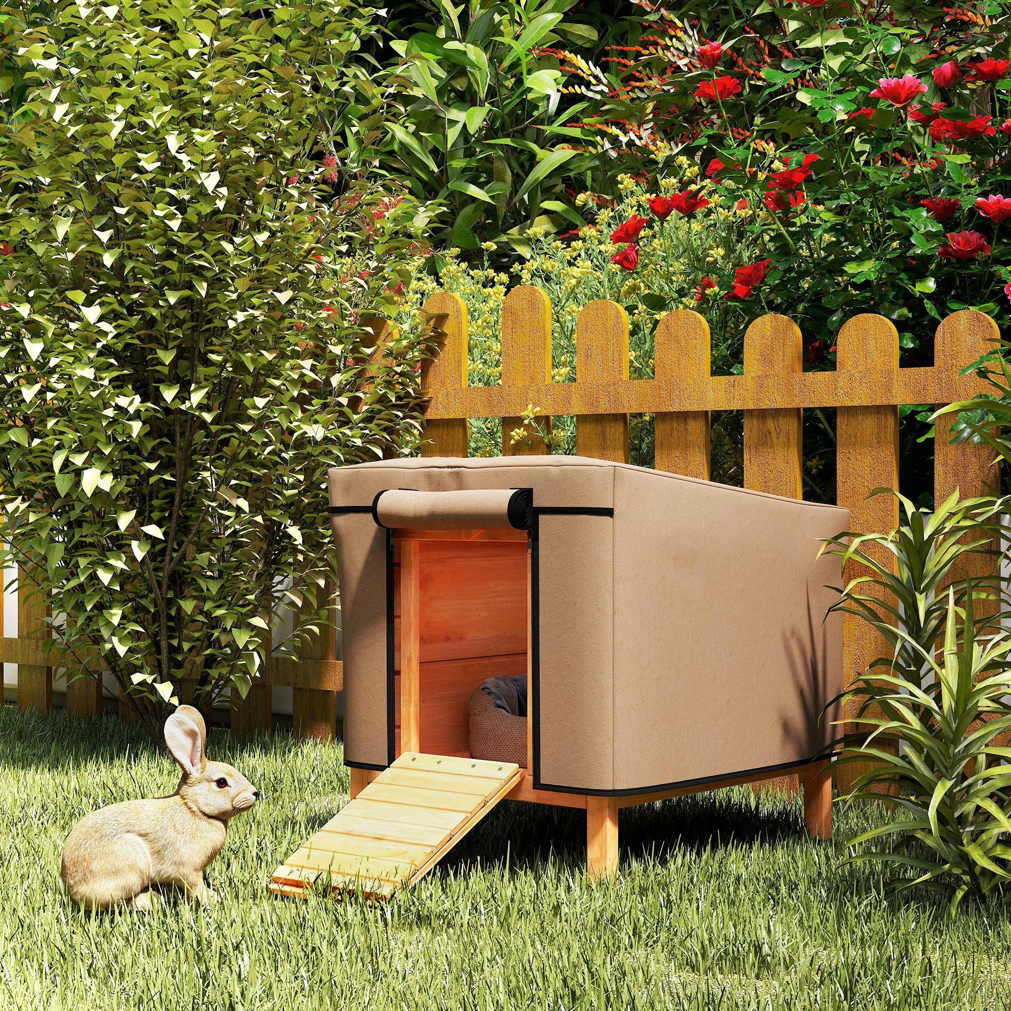 PawHut Waterproof Hutch Cover for X-D2-0047, Brown