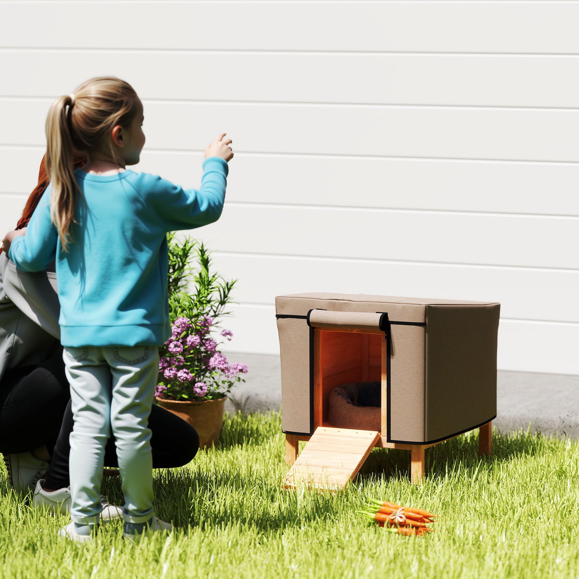 PawHut Waterproof Hutch Cover for X-D2-0047, Brown