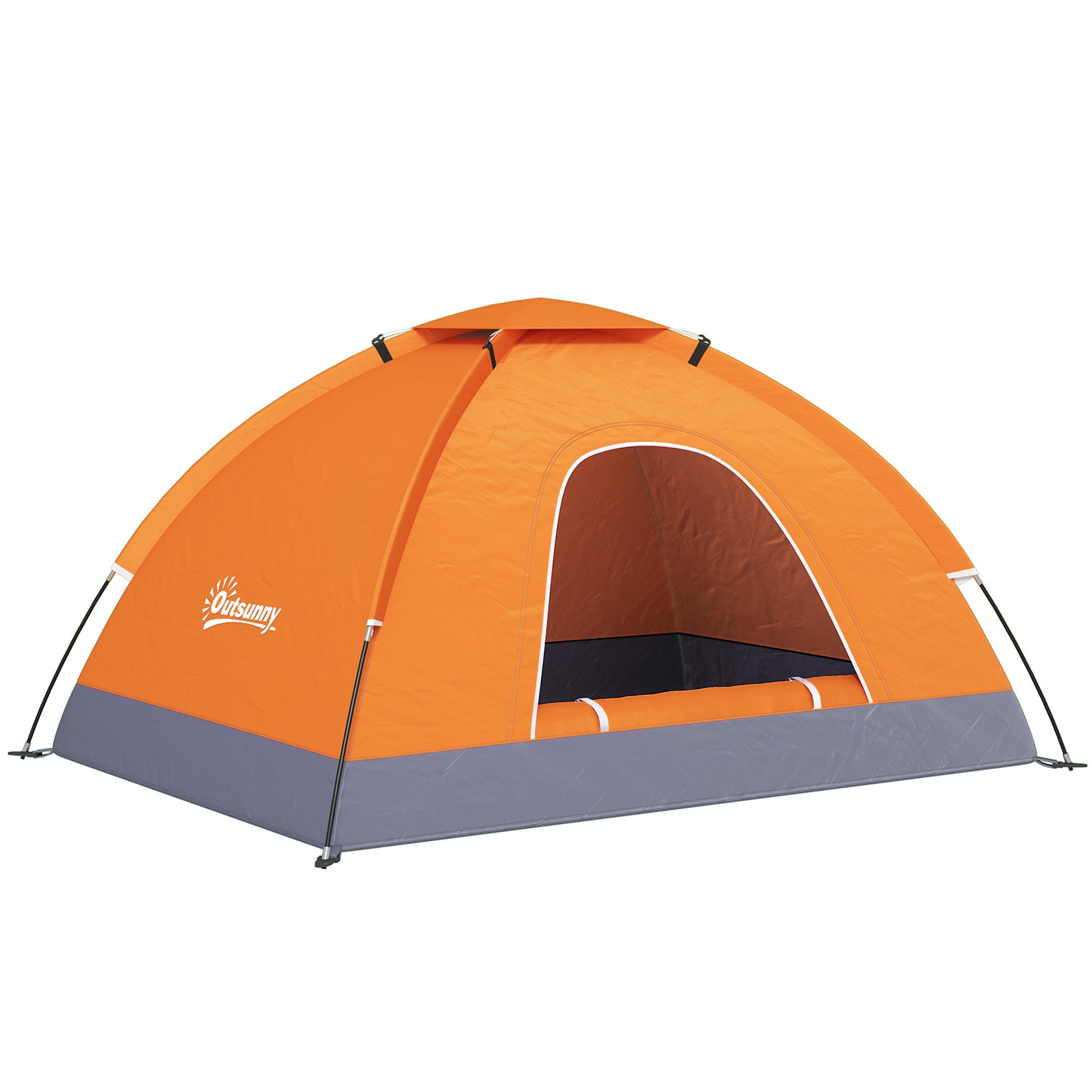 Outsunny 2-Person Dome Camping Tent with Storage Pocket, Orange