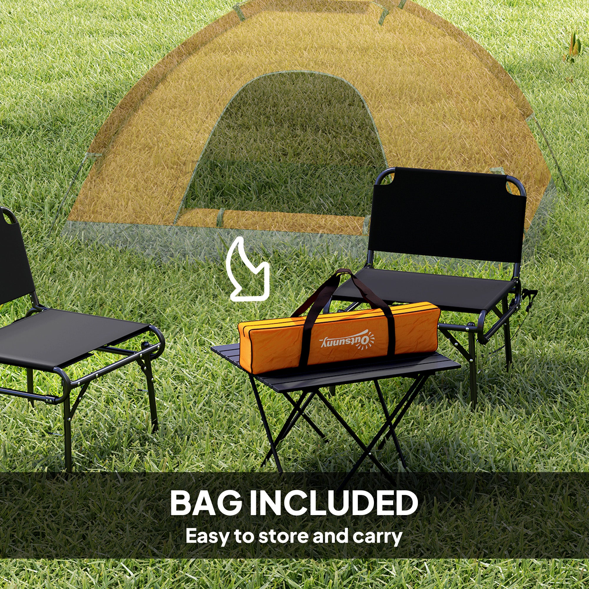 Outsunny 2-Person Dome Camping Tent with Storage Pocket, Orange
