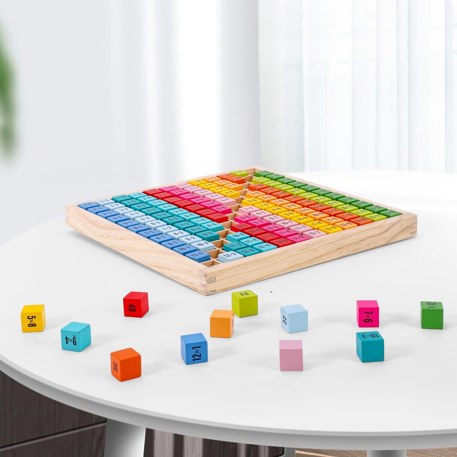 SOKA Wooden 1-12 Times Table Learning Blocks Set, 144 Pieces