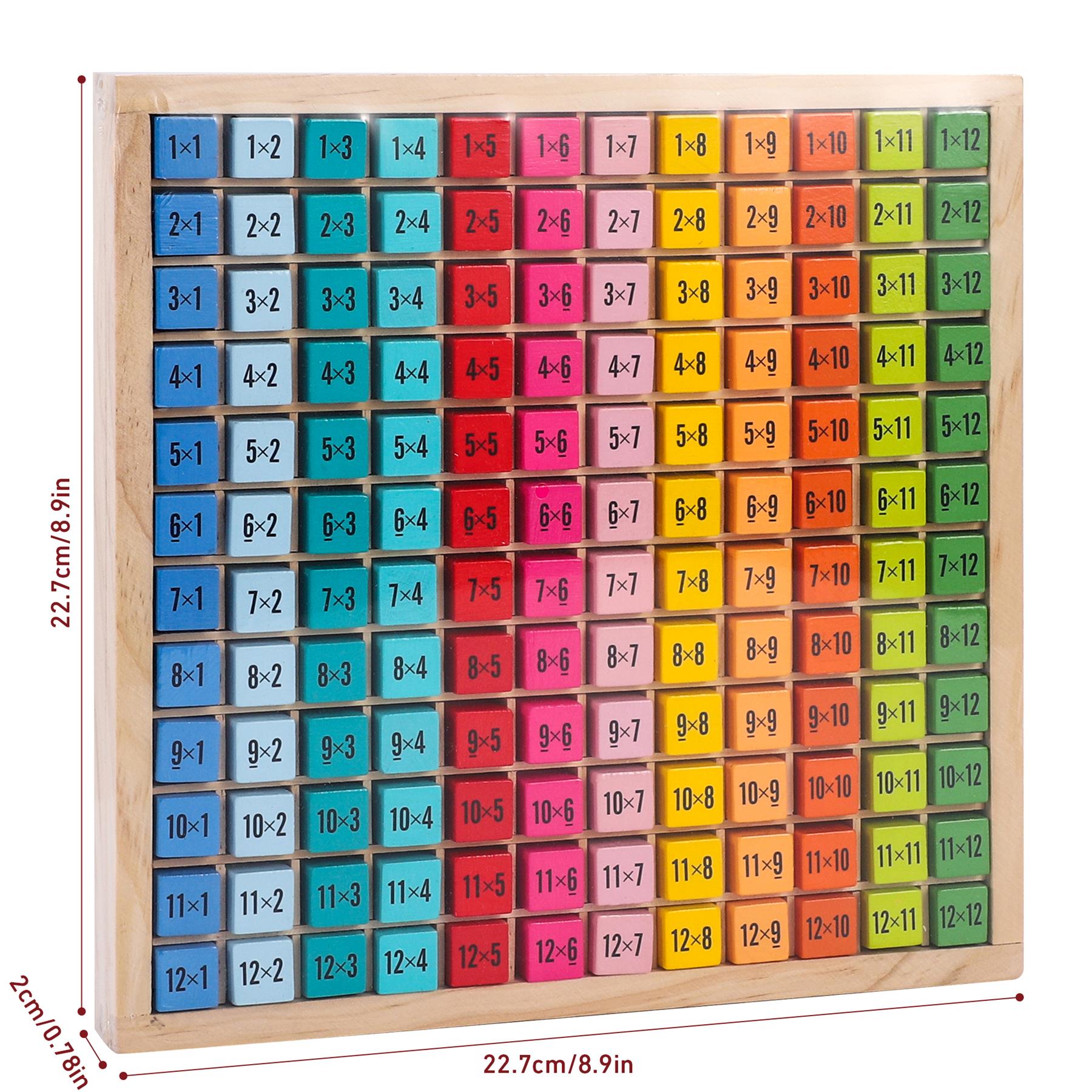SOKA Wooden 1-12 Times Table Learning Blocks Set, 144 Pieces