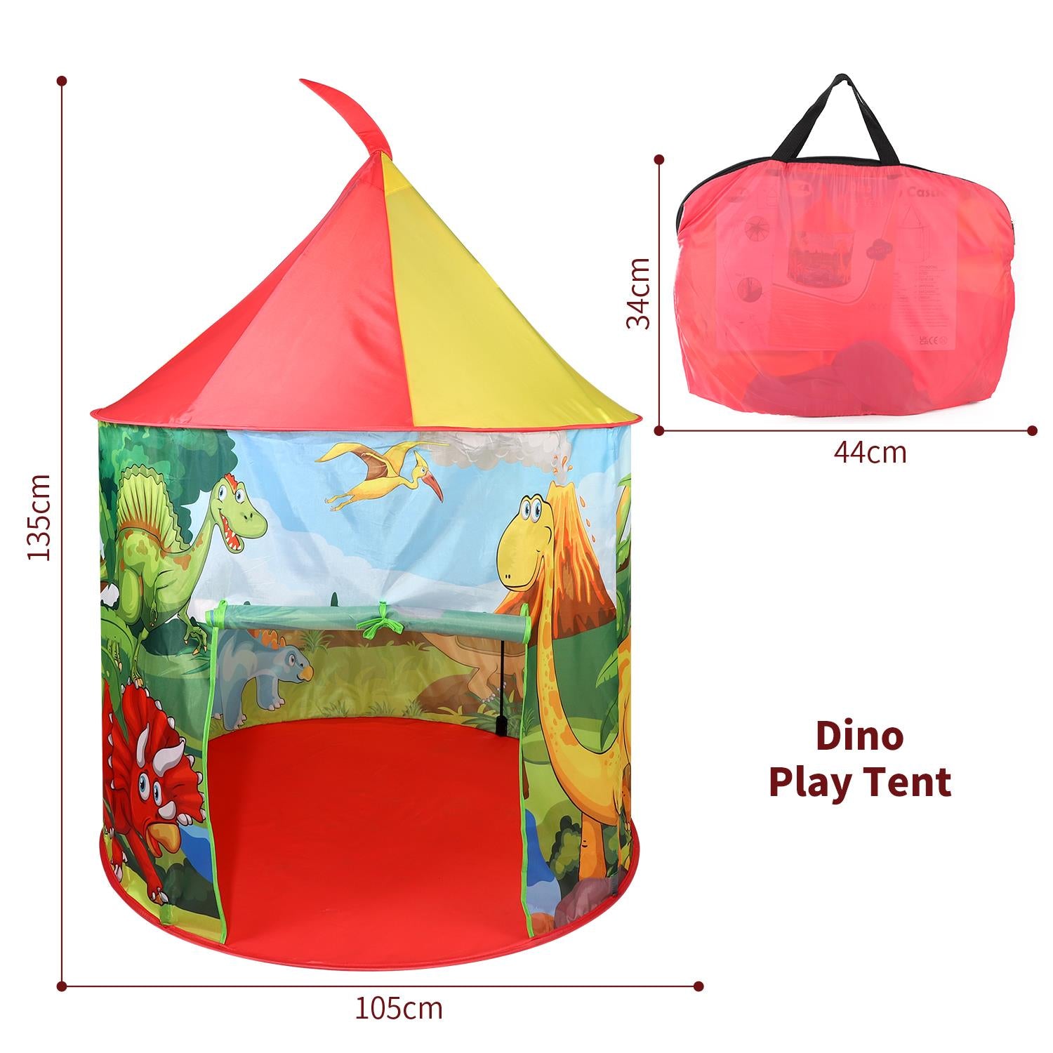SOKA Dinosaur Pop Up Play Tent for Kids, Foldable Indoor/Outdoor