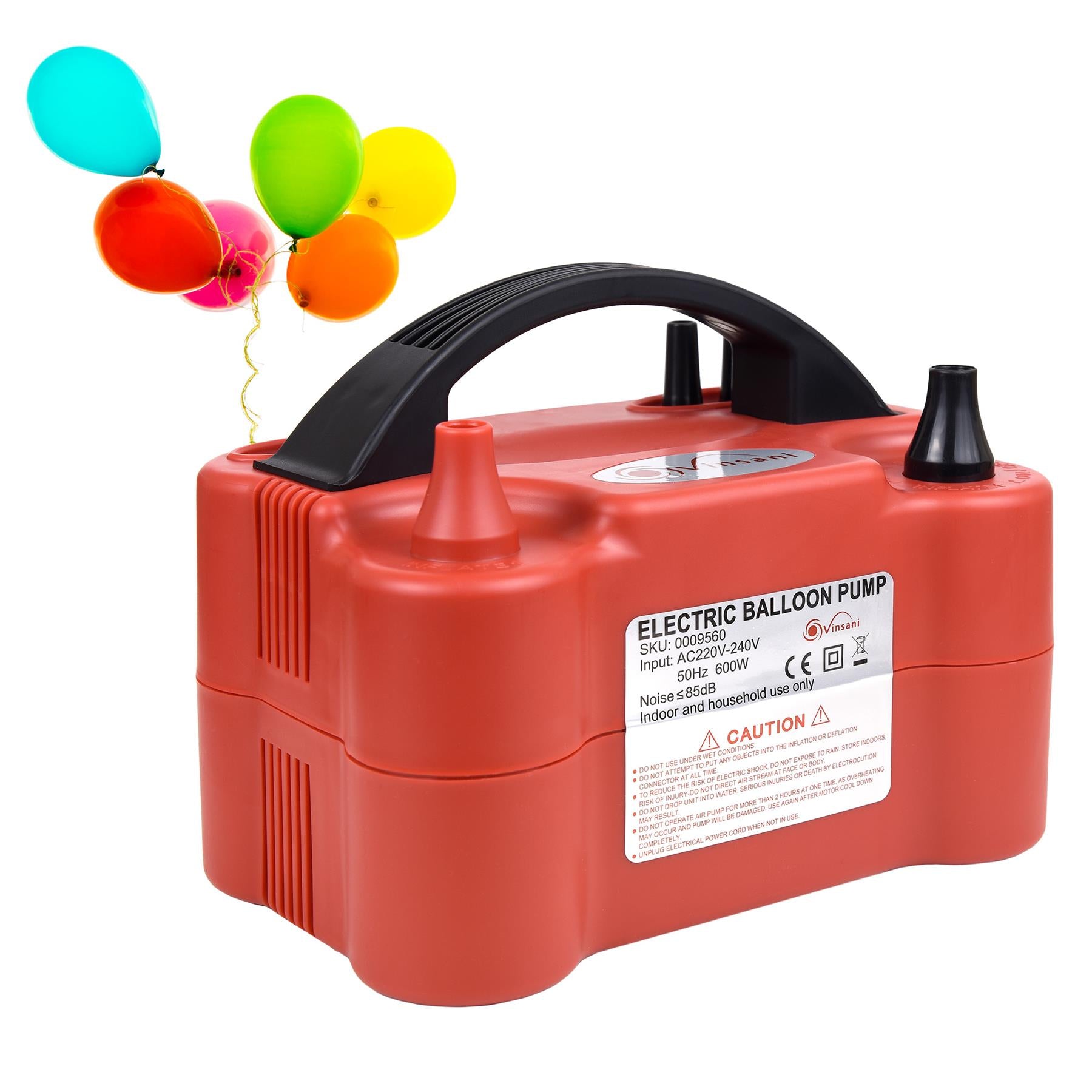 Vinsani Dual Nozzle Electric Balloon Pump 600W