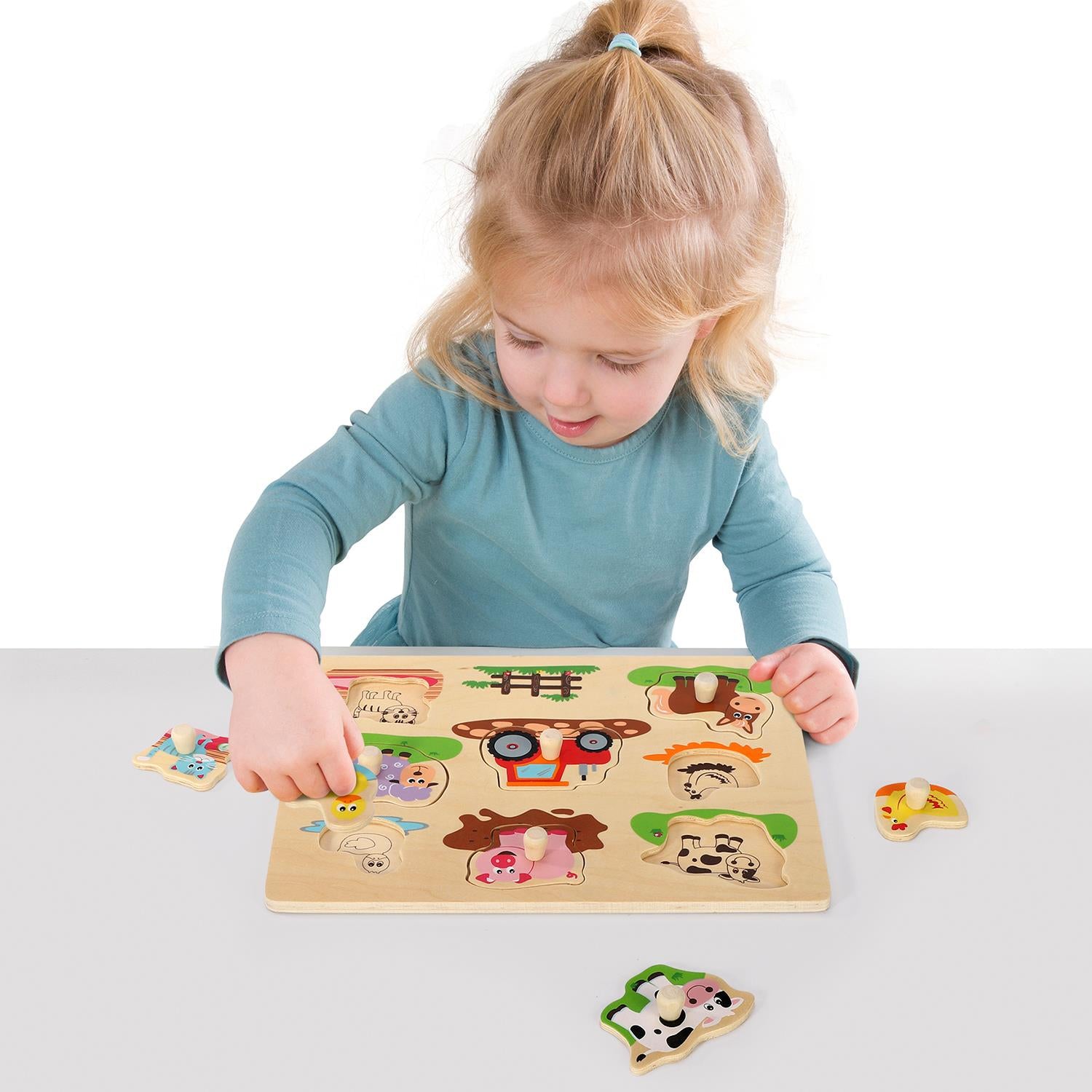 SOKA Farm Animal Peg Puzzle for Kids, Learn While Playing