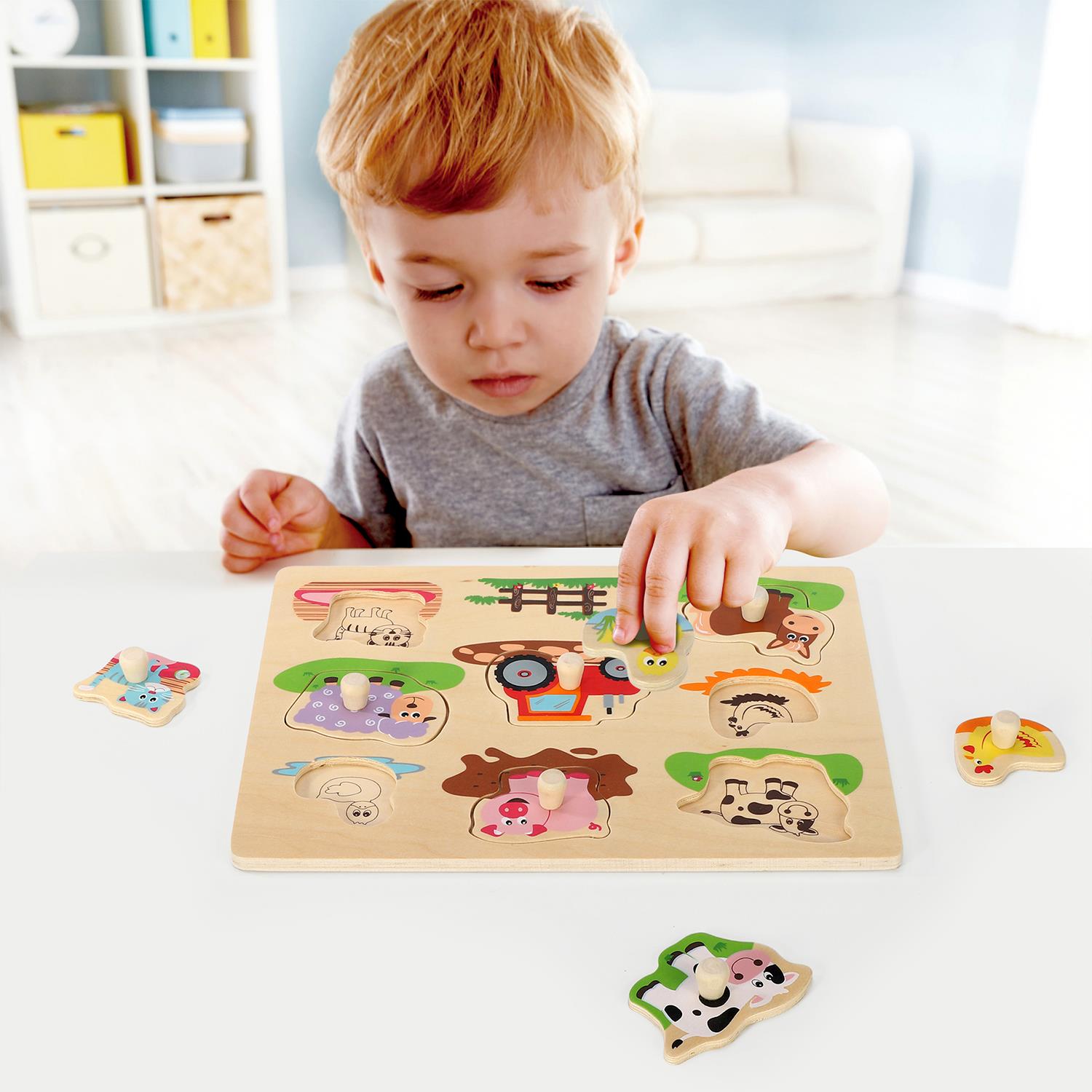 SOKA Farm Animal Peg Puzzle for Kids, Learn While Playing
