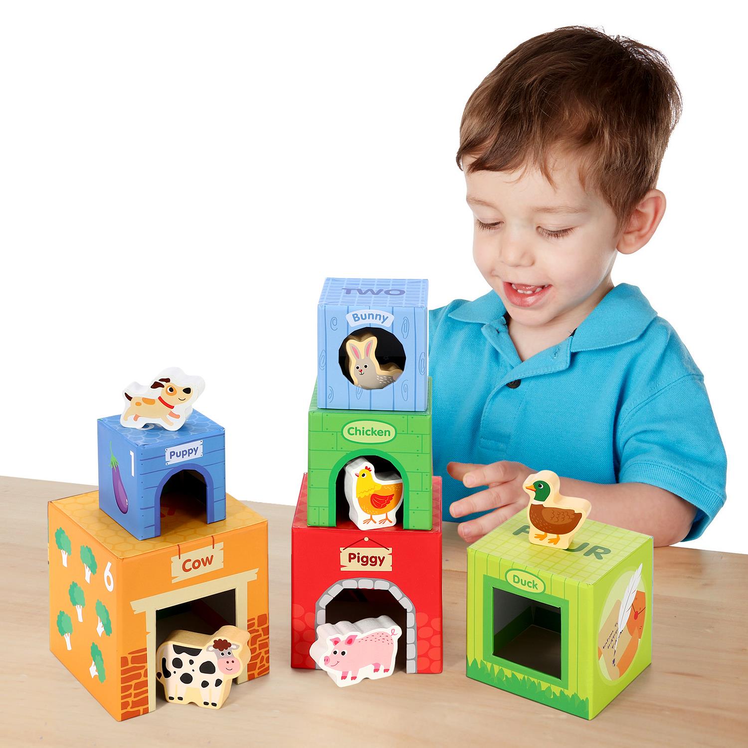SOKA Farm Stacking Cube – Early Counting, Colours, Vegetables and Farm Animals