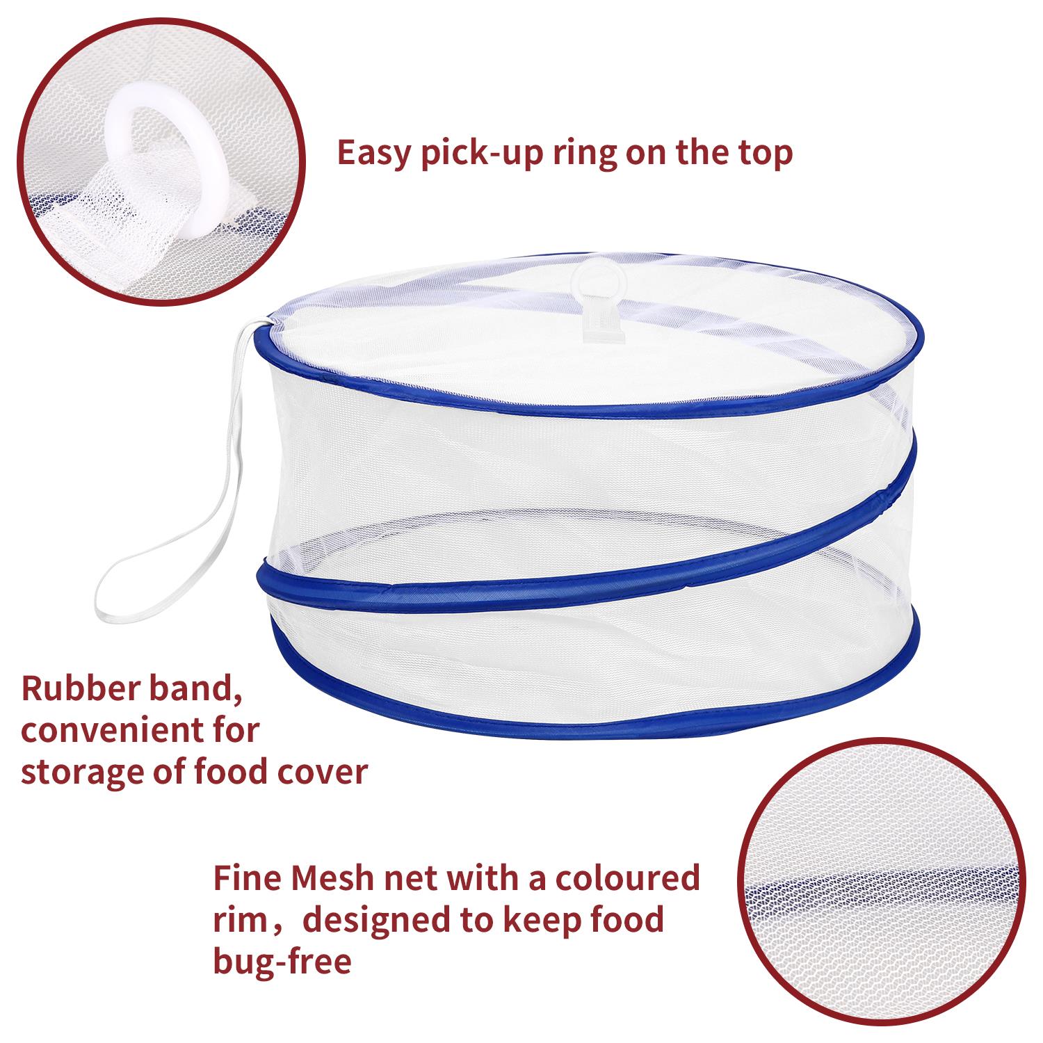 Vinsani Set of 3 Pop Up Food Covers, Fine Mesh Collapsible Dome Food Tent Set