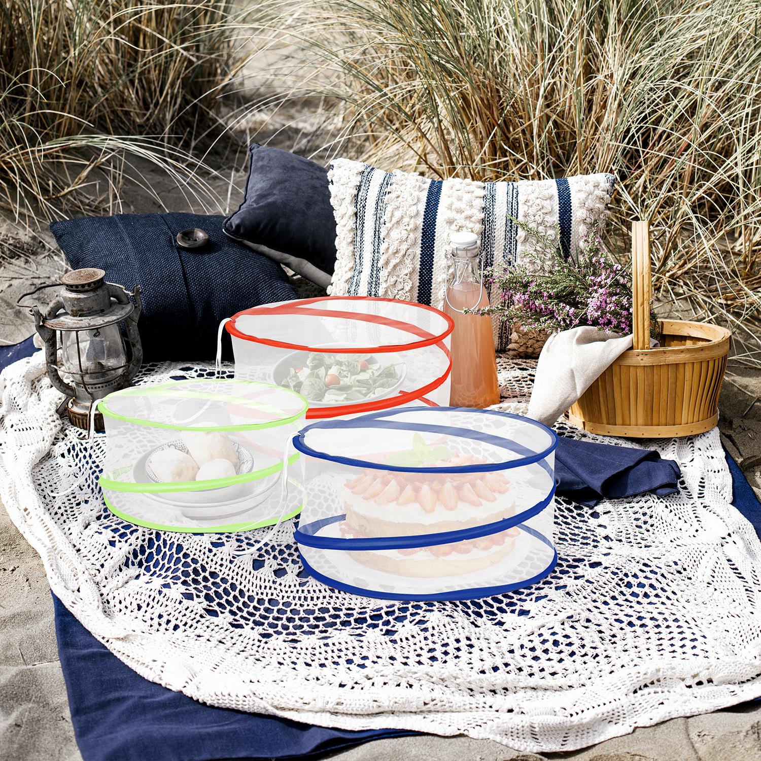 Vinsani Set of 3 Pop Up Food Covers, Fine Mesh Collapsible Dome Food Tent Set