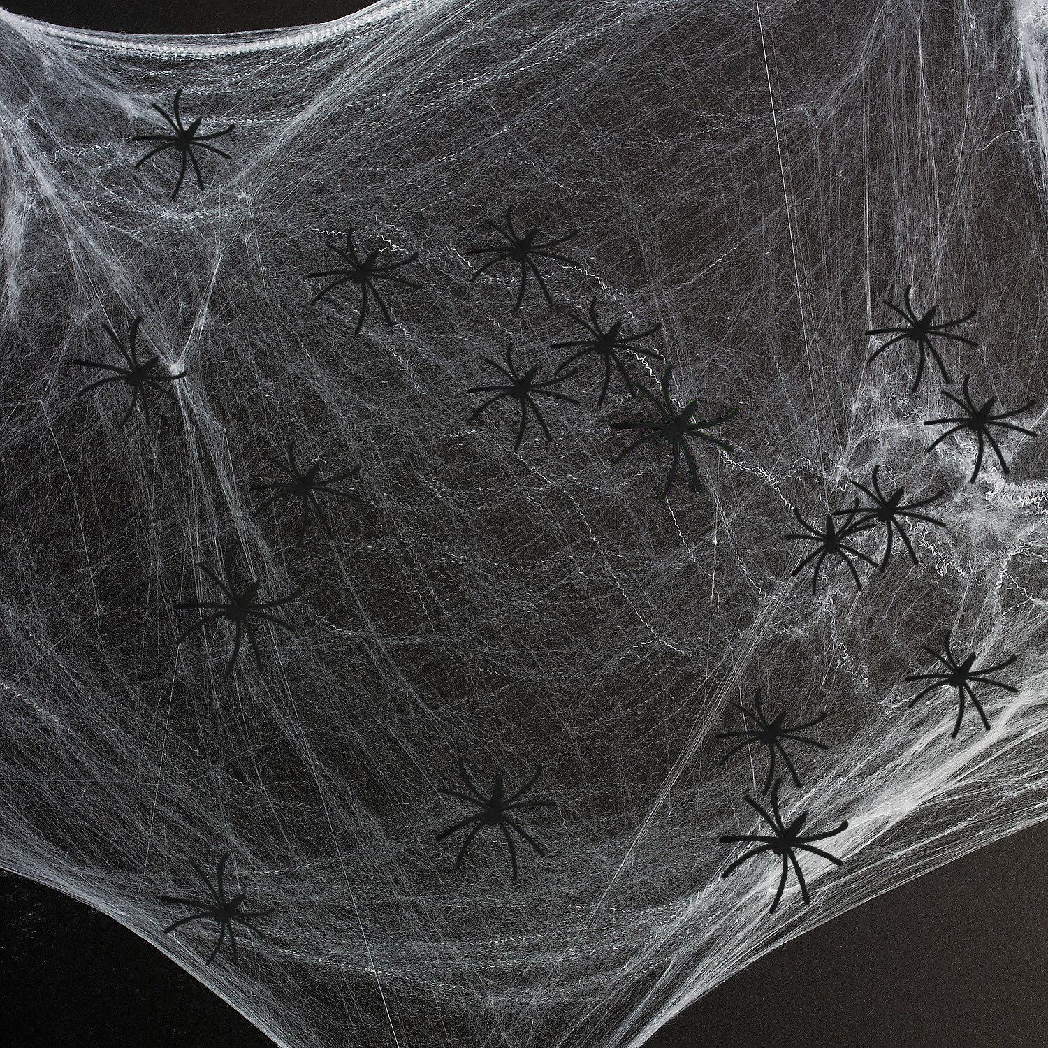 Vinsani Pack of 24 Realistic Black Plastic Spiders for Halloween Decorations