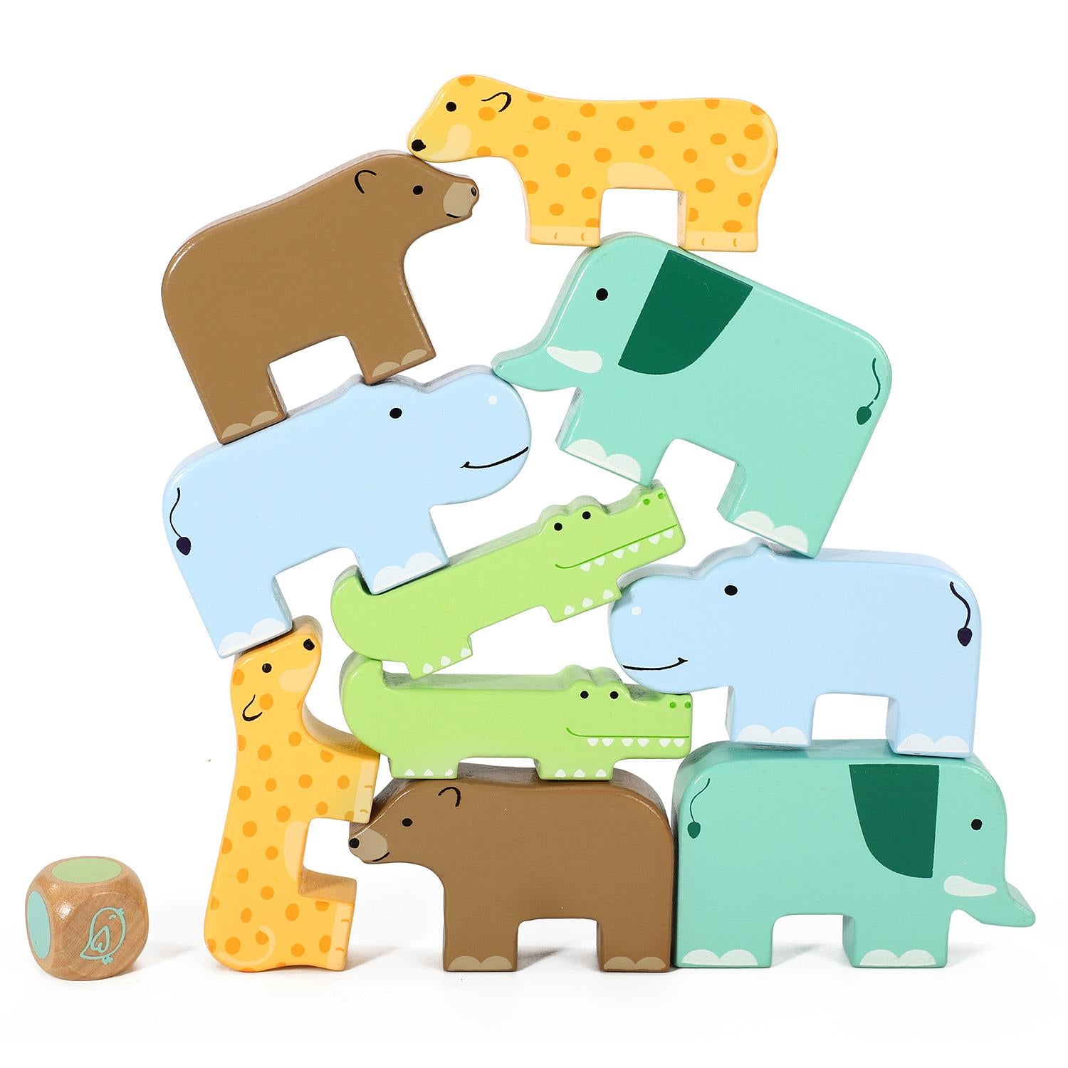 SOKA Wild Animal Stacking Balancing Wooden Montessori Toy for Toddlers