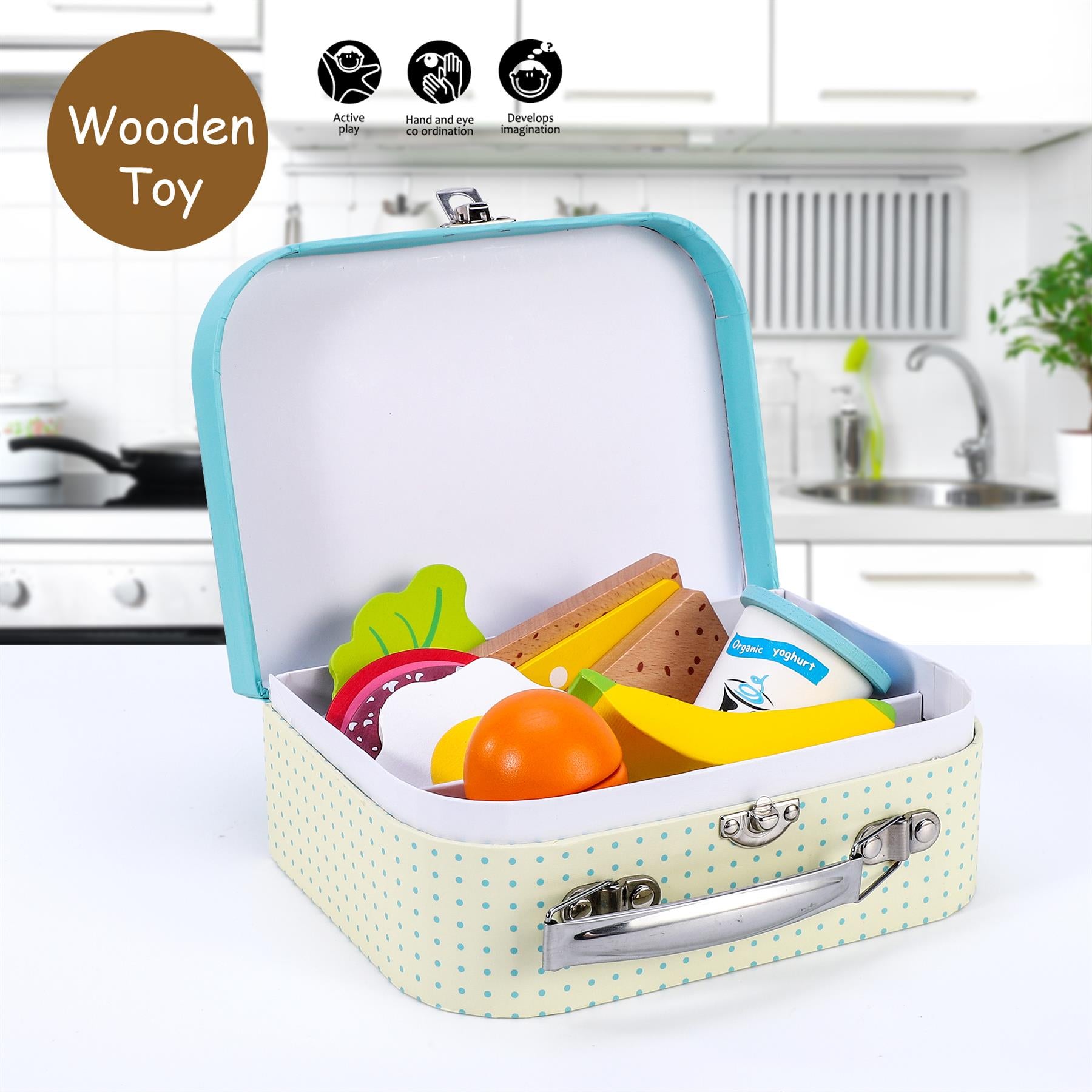 SOKA Wooden Sandwich Lunch Box Pretend Play Set